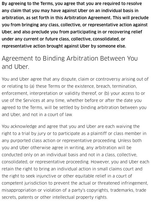 Uber's Agreement