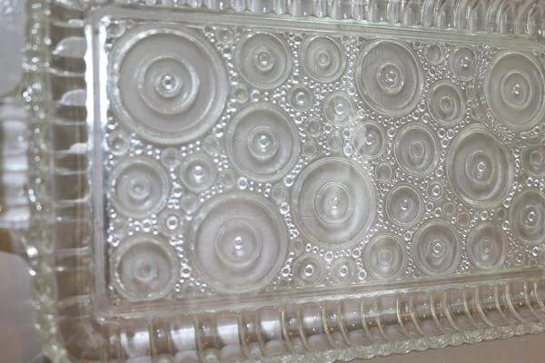 BOXY VINTAGE GLASS VANITY TRAY