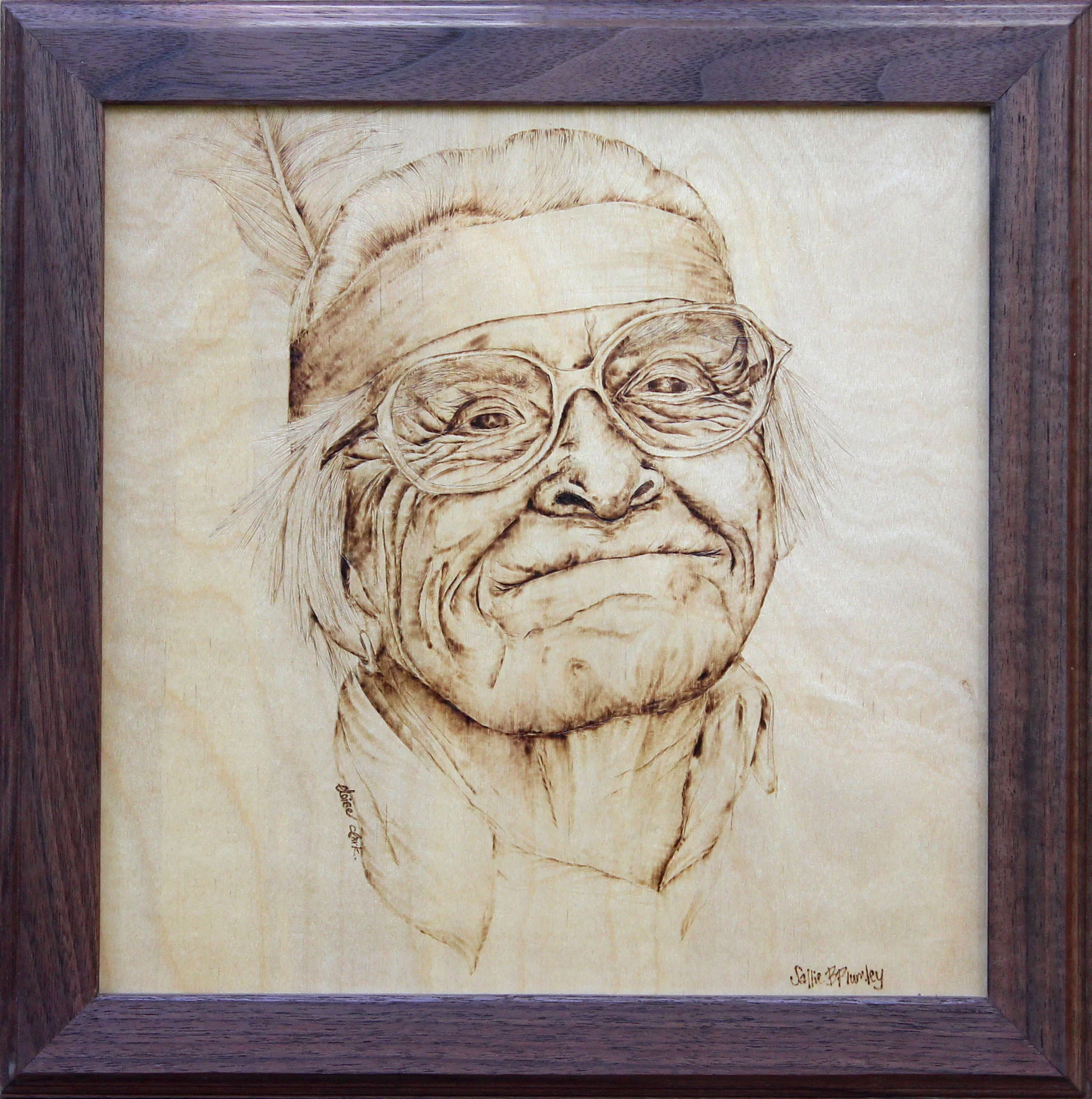 custom wood burned portrait pyrography