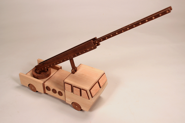 custom wooden toy firetruck