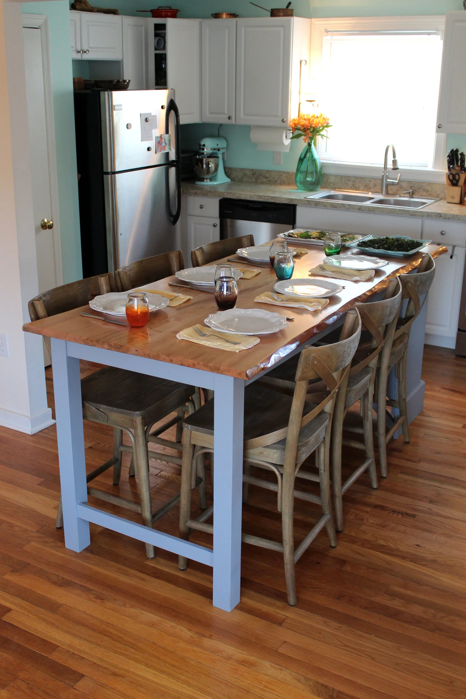 custom live edge maple kitchen island 