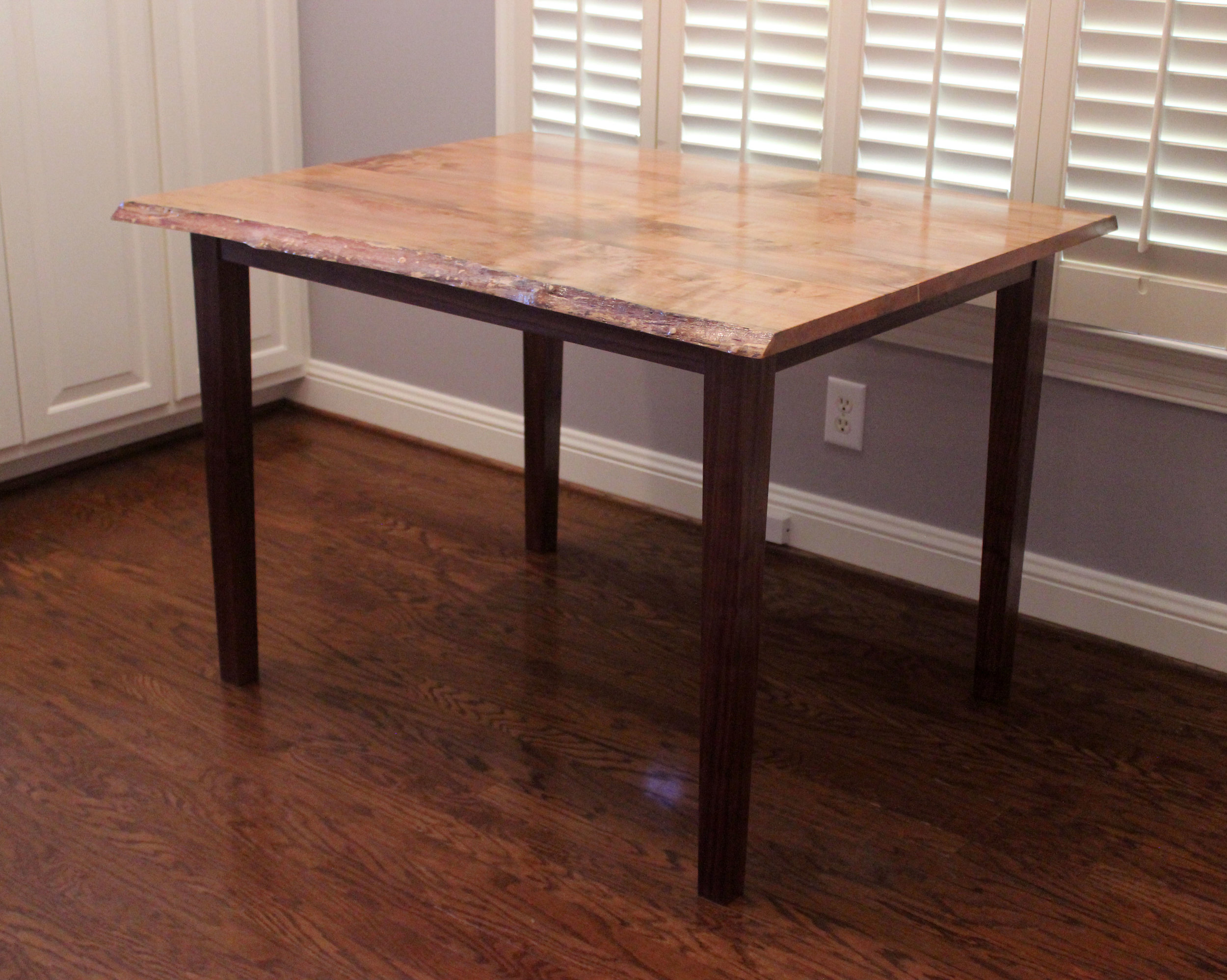 custom live edge maple kitchen table breakfast room table 