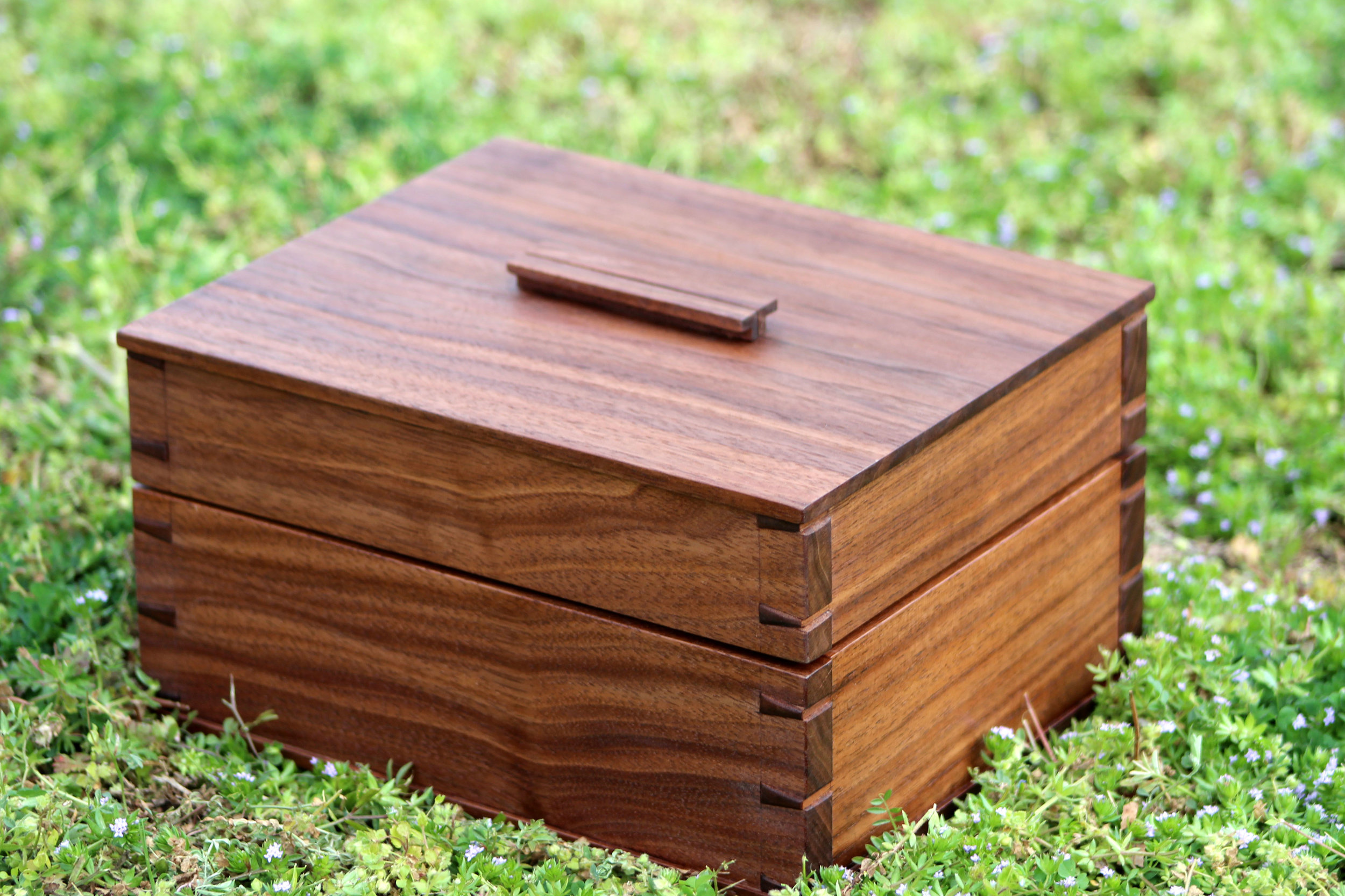 custom walnut wooden box handmade wedding gift