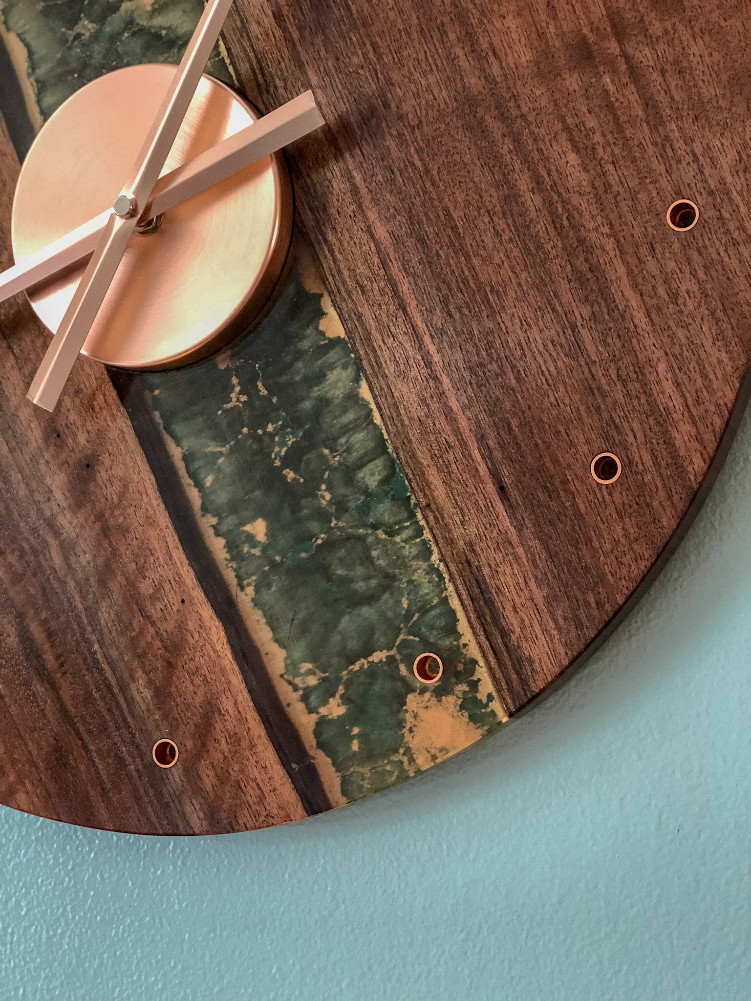 custom walnut river live edge wall clock handmade wooden gifts RVA
