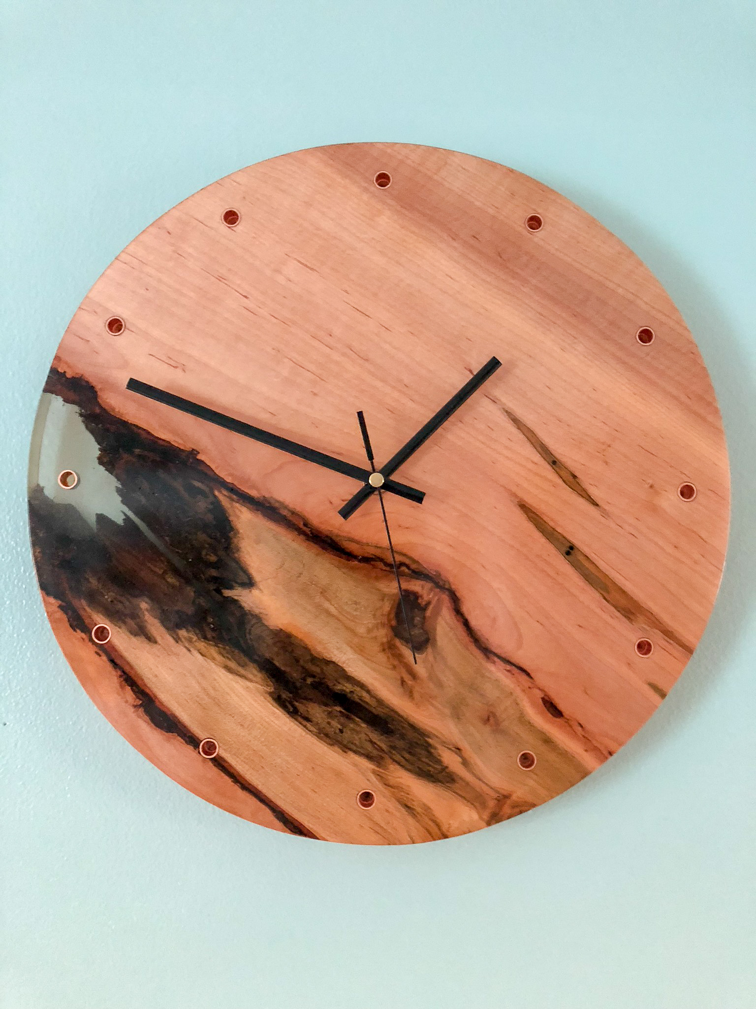 custom maple wooden wall clock