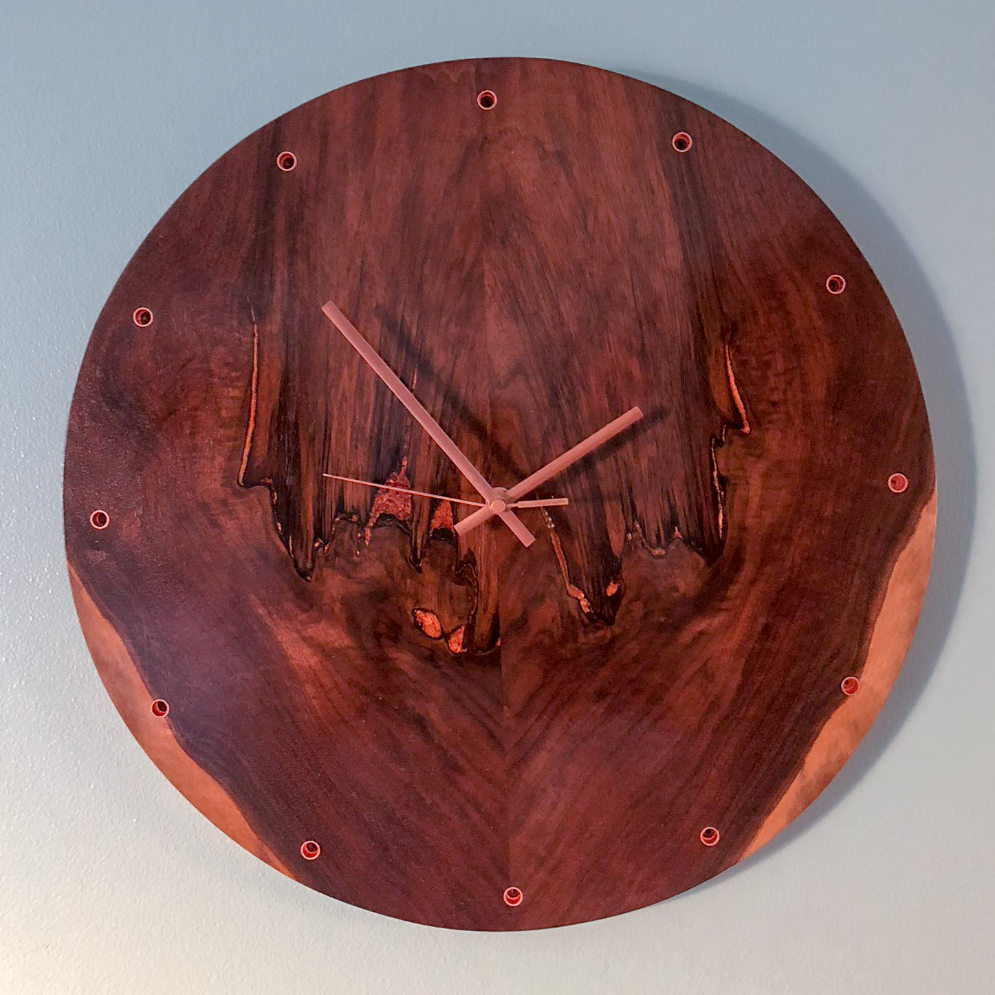 custom walnut wooden wall clock