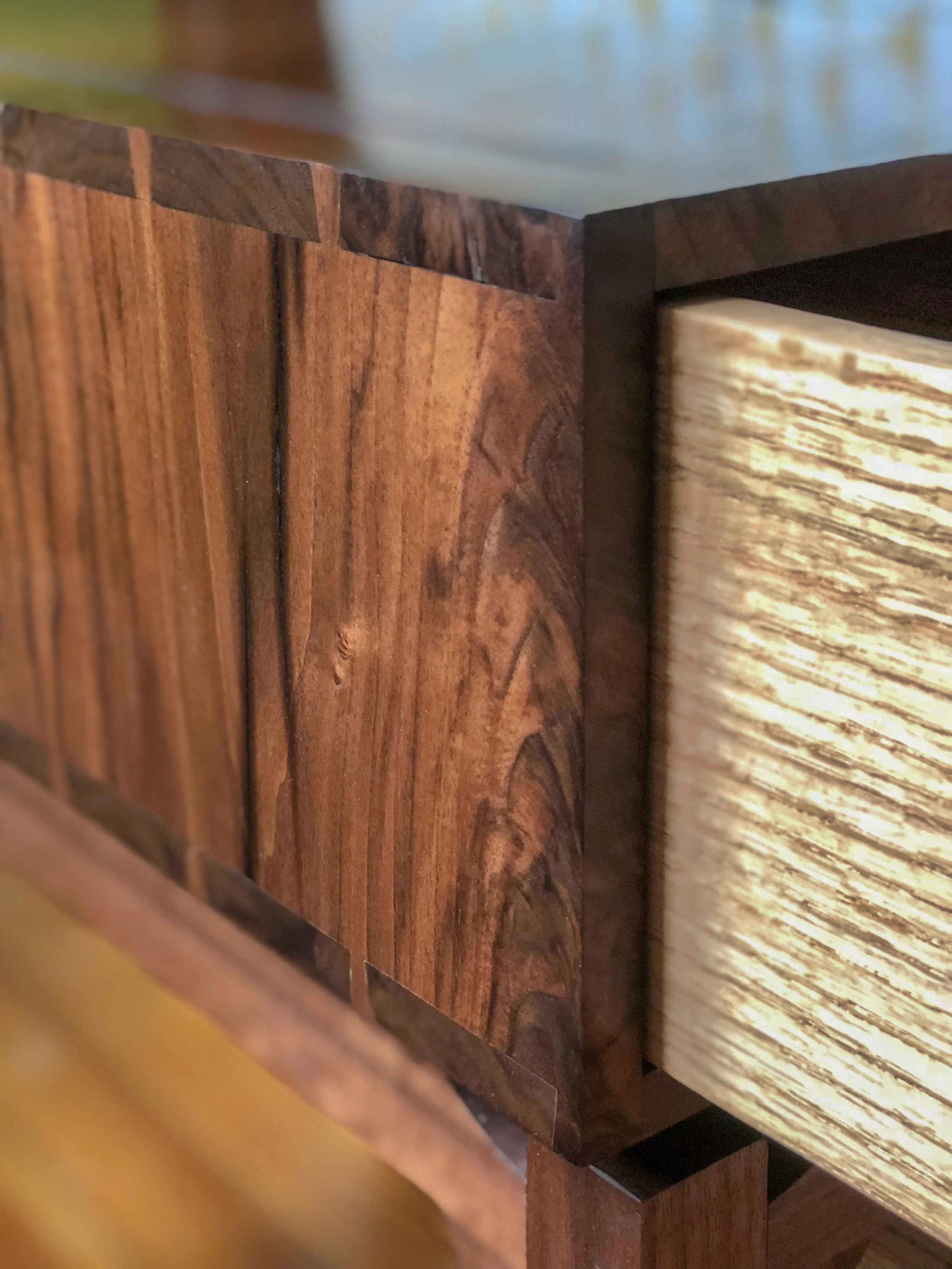 Custom Walnut Side Tables Reclaimed Wine Crate furniture Sallie Plumley Studio Richmond Virginia Sally Plumley Custom Woodworking and Furniture Design