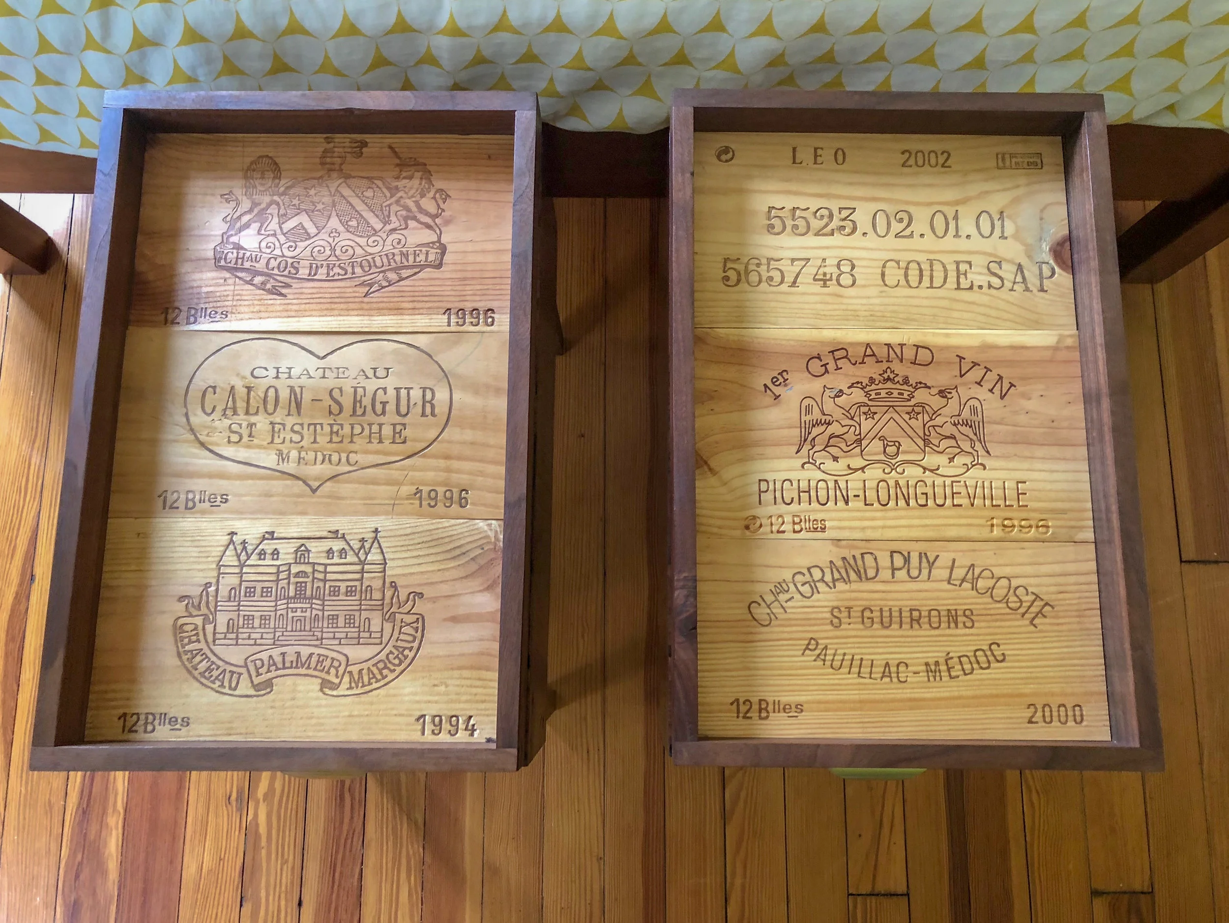 Custom Walnut Side Tables Reclaimed Wine Crate furniture Sallie Plumley Studio Richmond Virginia Sally Plumley Custom Woodworking and Furniture Design