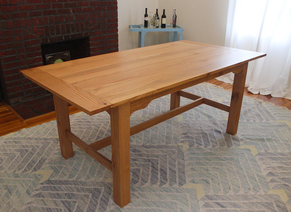 custom red oak breadboard end kitchen table mid century modern furniture Sallie Plumley Studio Richmond Virginia Sally Plumley Custom Woodworking and Furniture Design