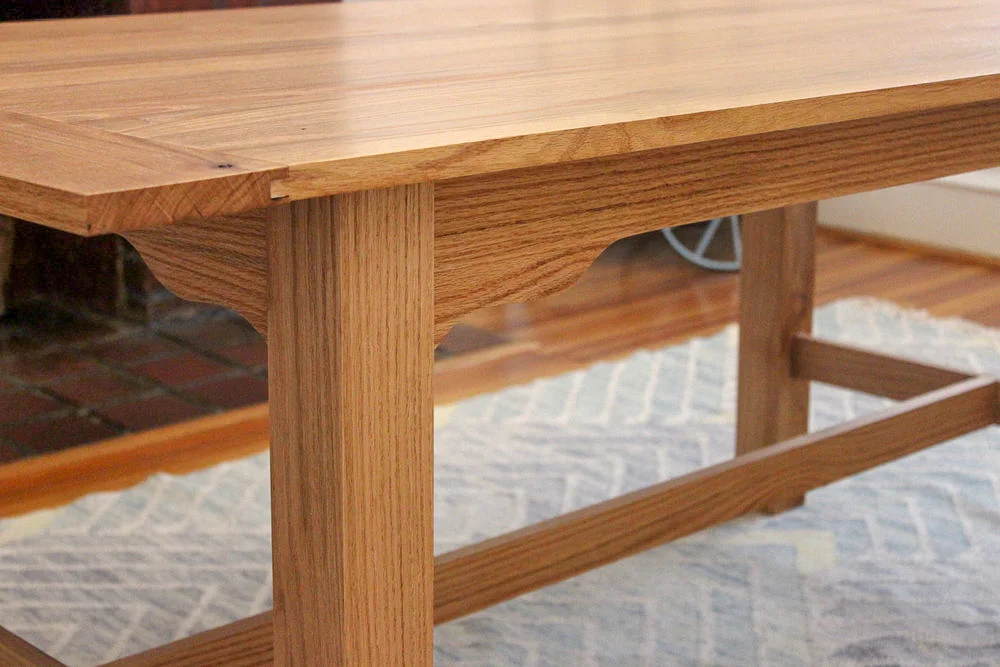 custom red oak breadboard end kitchen table mid century modern furniture Sallie Plumley Studio Richmond Virginia Sally Plumley Custom Woodworking and Furniture Design