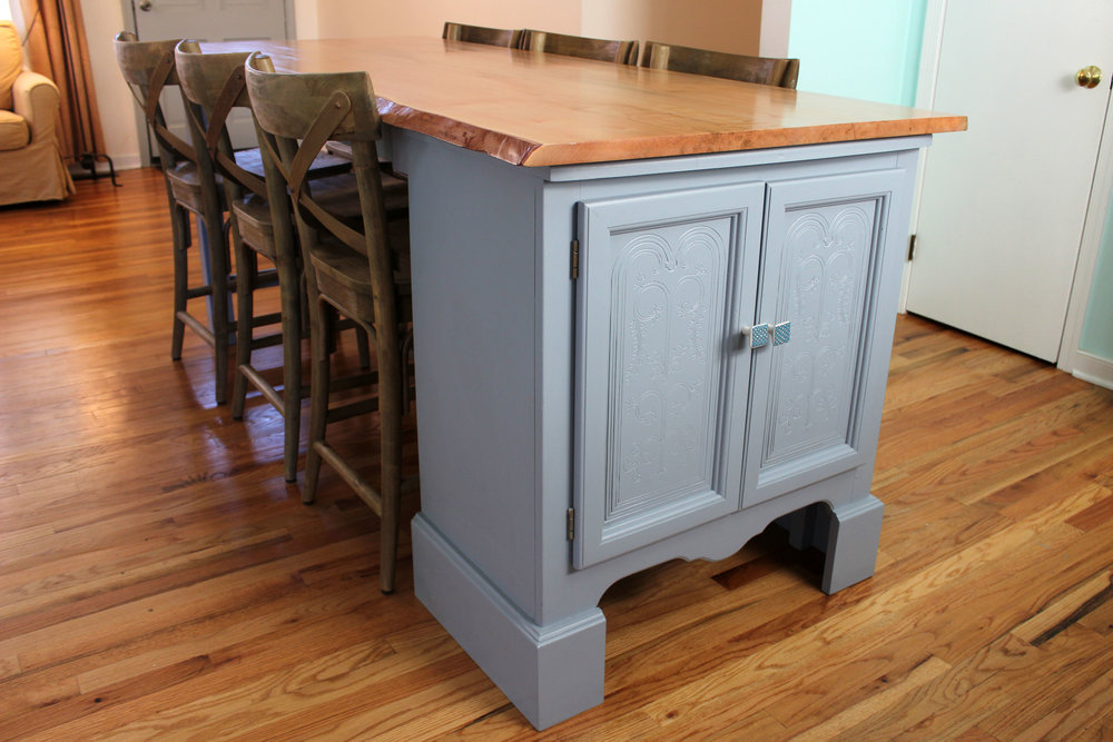 custom live edge maple kitchen island mid century modern furniture Sallie Plumley Studio Richmond Virginia Sally Plumley Custom Woodworking and Furniture Design