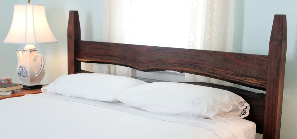 custom live edge walnut bed mid century modern furniture Sallie Plumley Studio Richmond Virginia Sally Plumley Custom Woodworking and Furniture Design