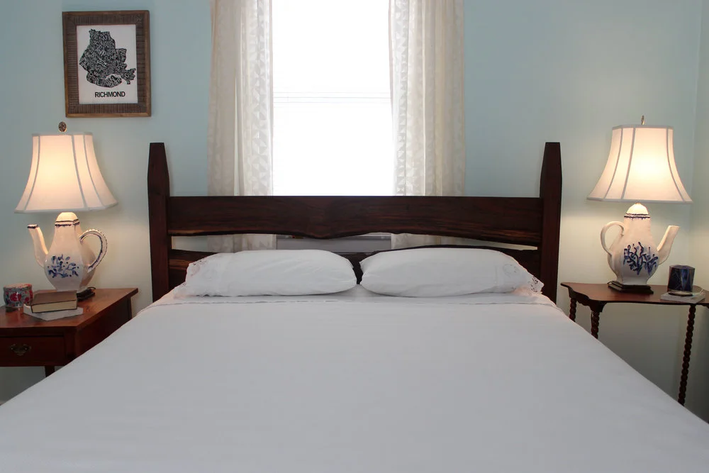 custom live edge walnut bed mid century modern furniture Sallie Plumley Studio Richmond Virginia Sally Plumley Custom Woodworking and Furniture Design