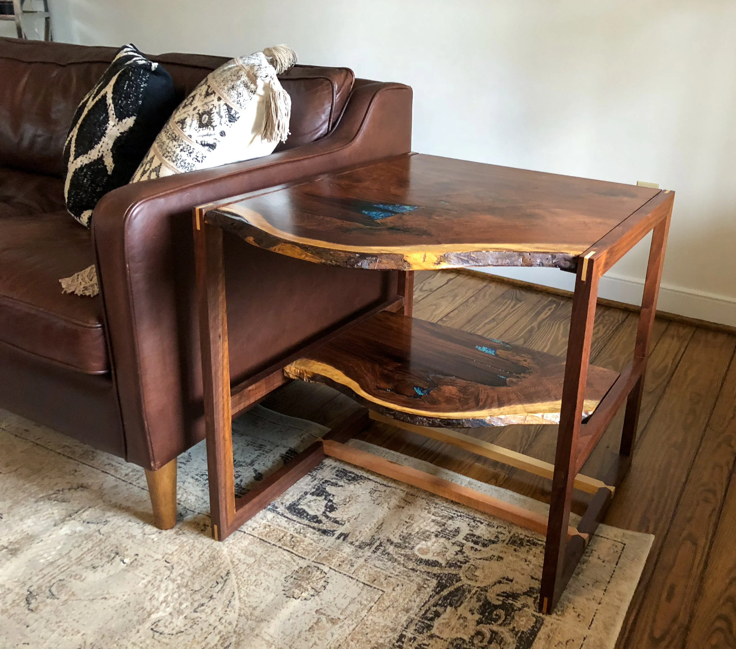 Custom Live Edge Walnut Side Table Sallie Plumley Studio Richmond Virginia Sally Plumley