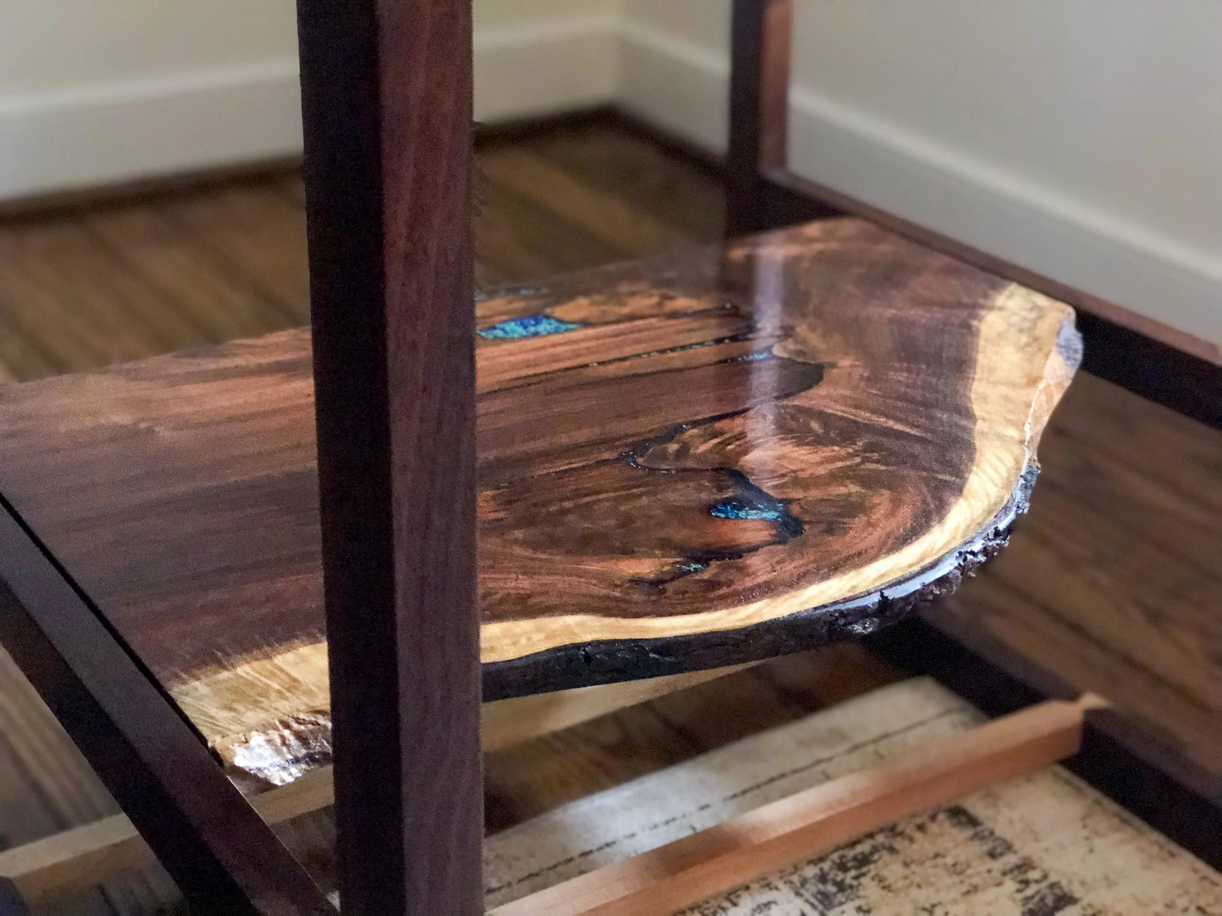 Custom Live Edge Walnut Side Table Sallie Plumley Studio Richmond Virginia Sally Plumley