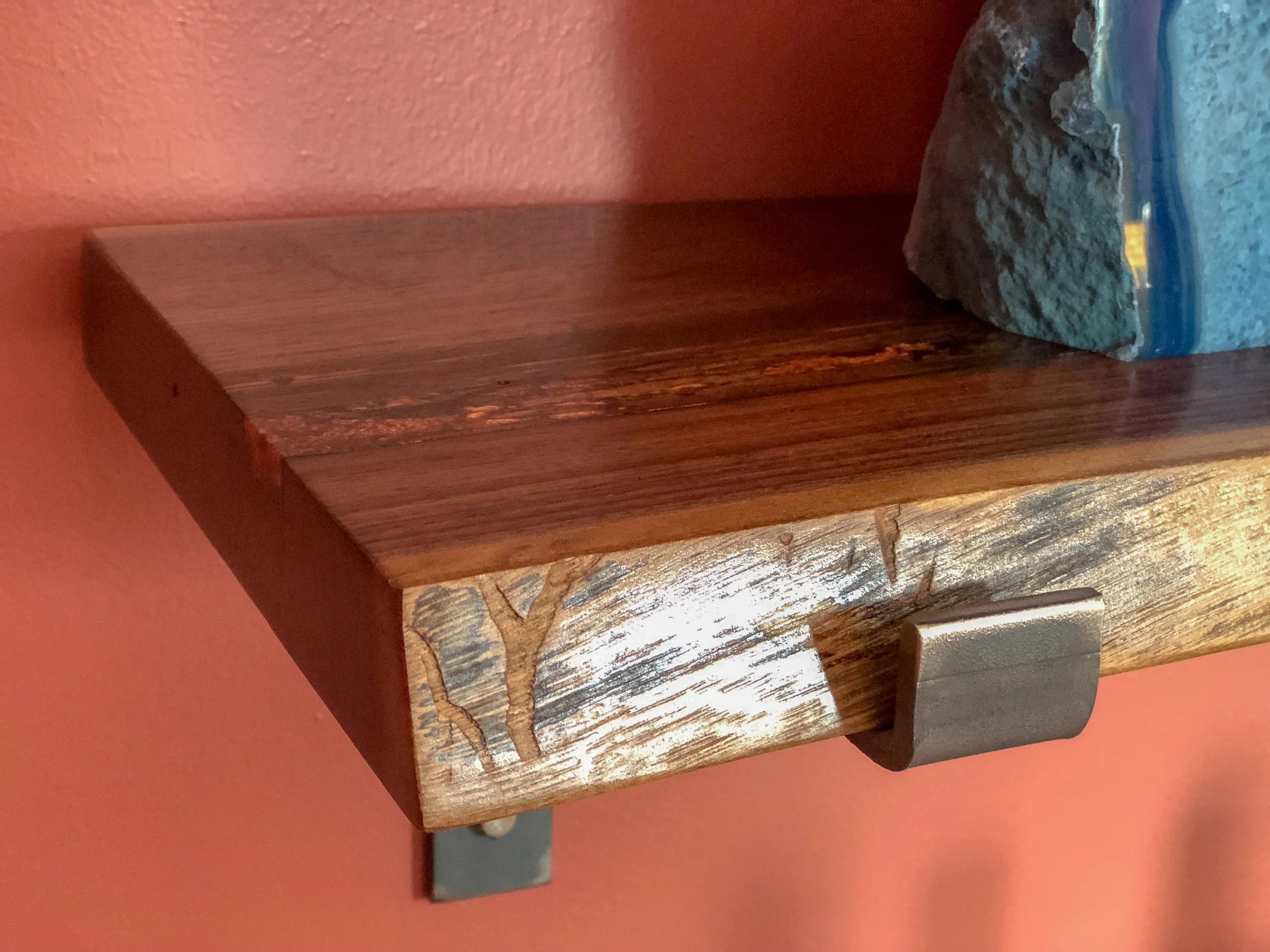 Custom Live Edge Walnut Shelves Sallie Plumley Studio Richmond Virginia Sally Plumley Custom Woodworking and Furniture Design