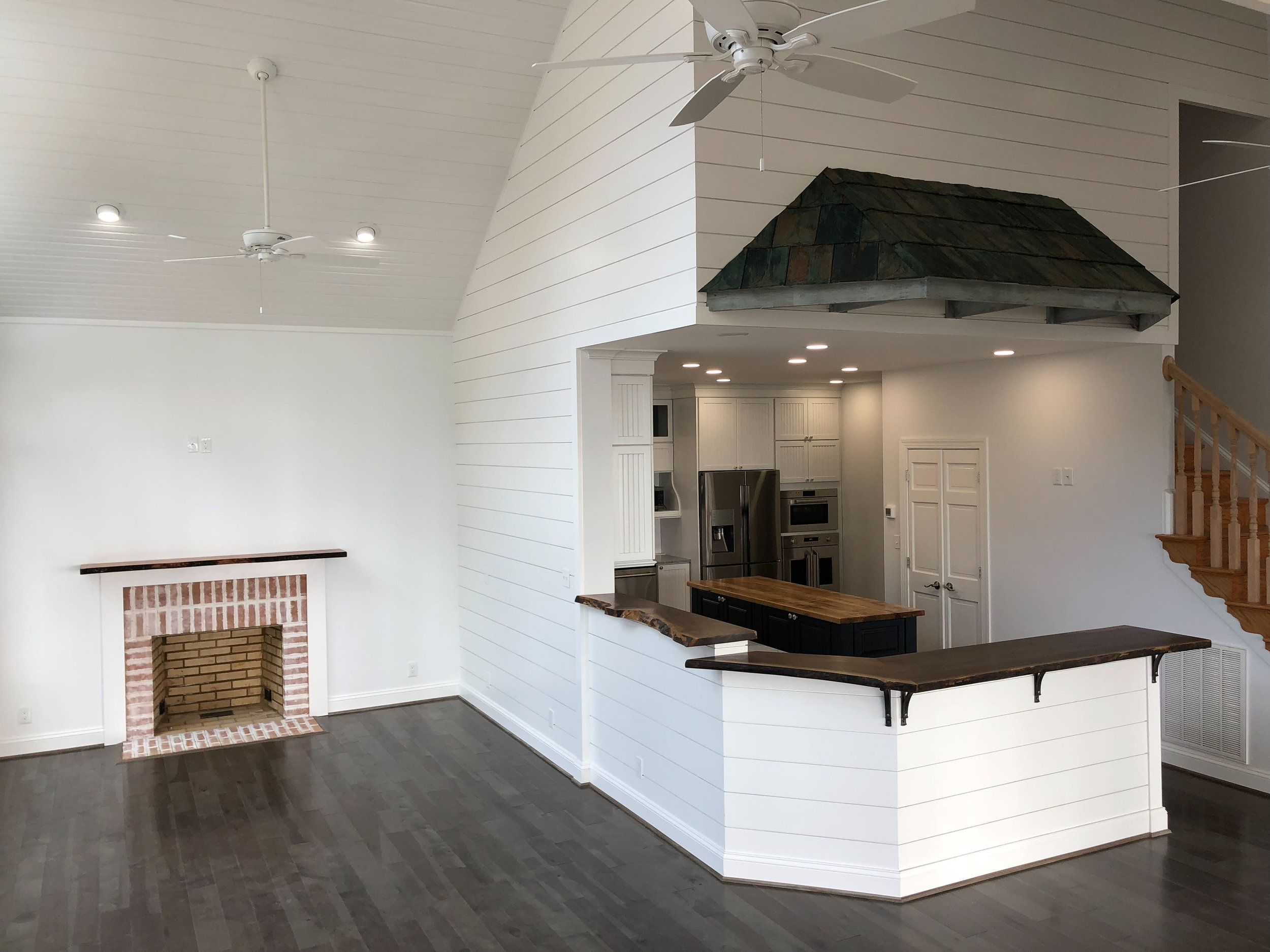 Live Edge Walnut Bar Top Hardwood Kitchen Island Live Edge Mantle Crab Point Sallie Plumley Studio Richmond Virginia Sally Plumley