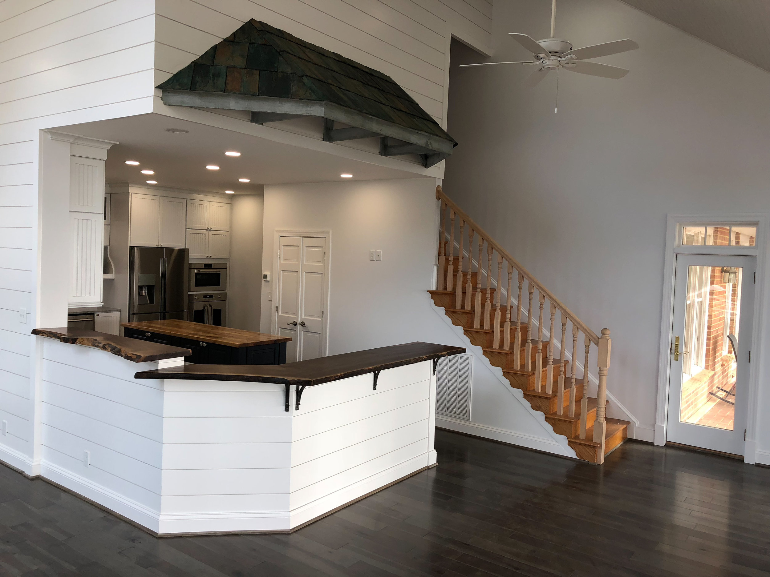 Live Edge Walnut Bar Top Hardwood Kitchen Island Live Edge Mantle Crab Point Sallie Plumley Studio Richmond Virginia Sally Plumley