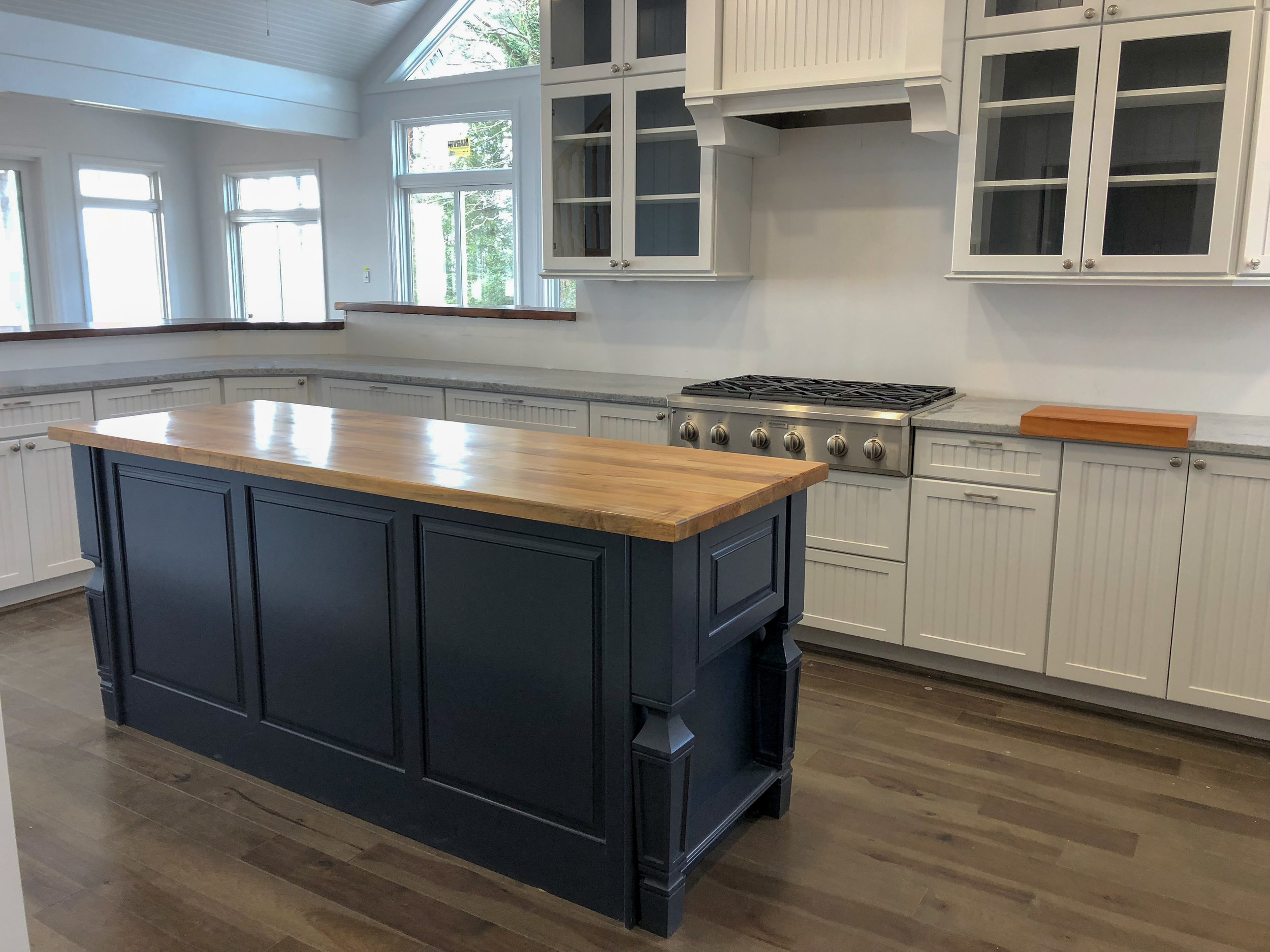 custom maple hardwood kitchen island and countertop 