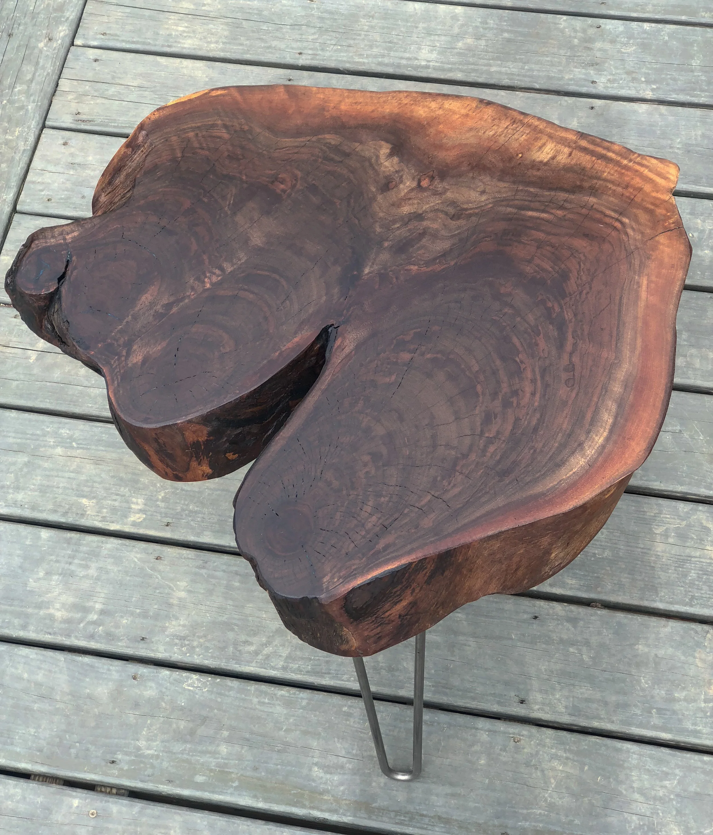 Walnut Live Edge Cross Cut Side Table