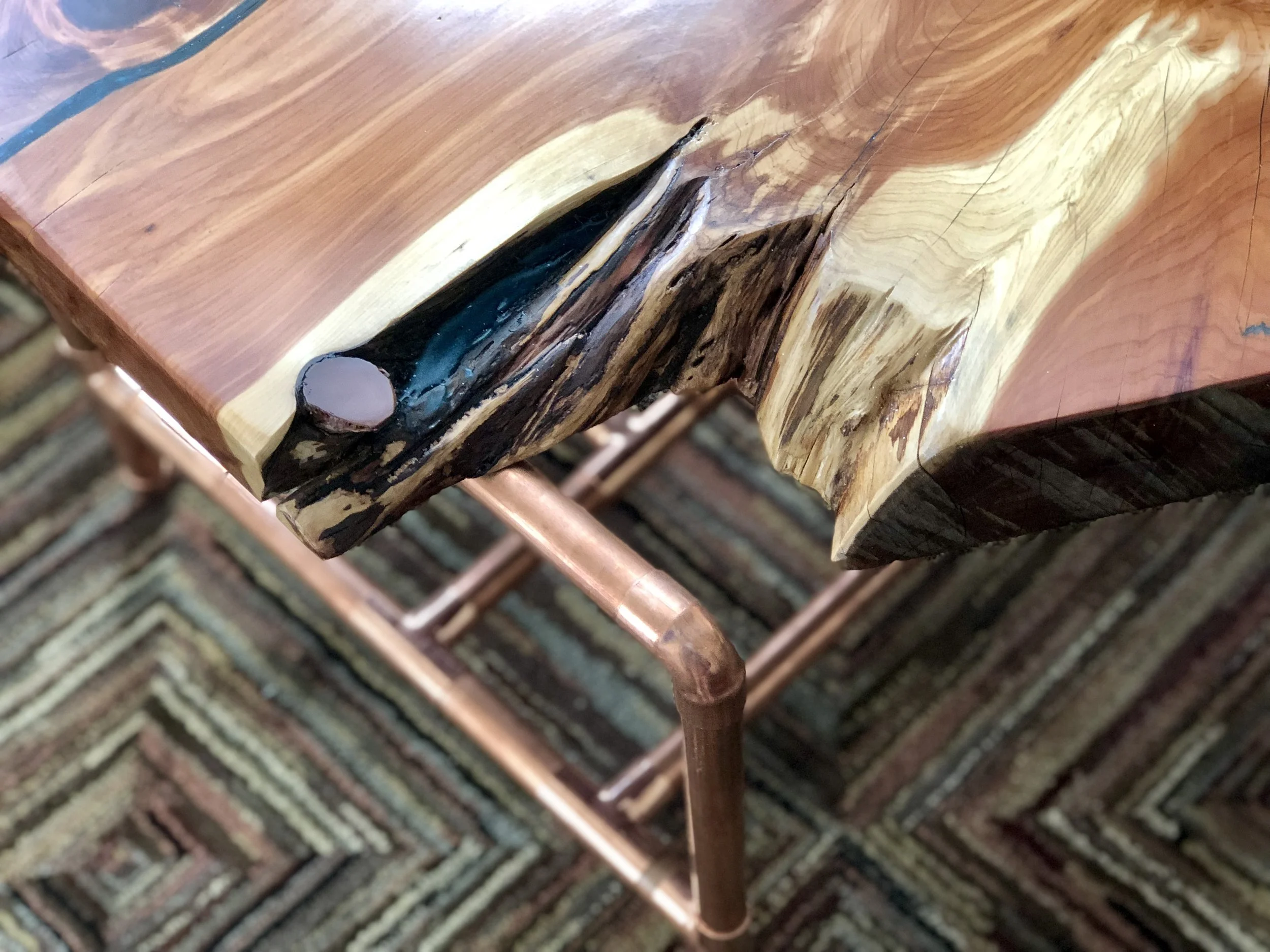 Aromatic Cedar Live Edge Coffee Table Sallie Plumley Studio Richmond Virginia Sally Plumlee