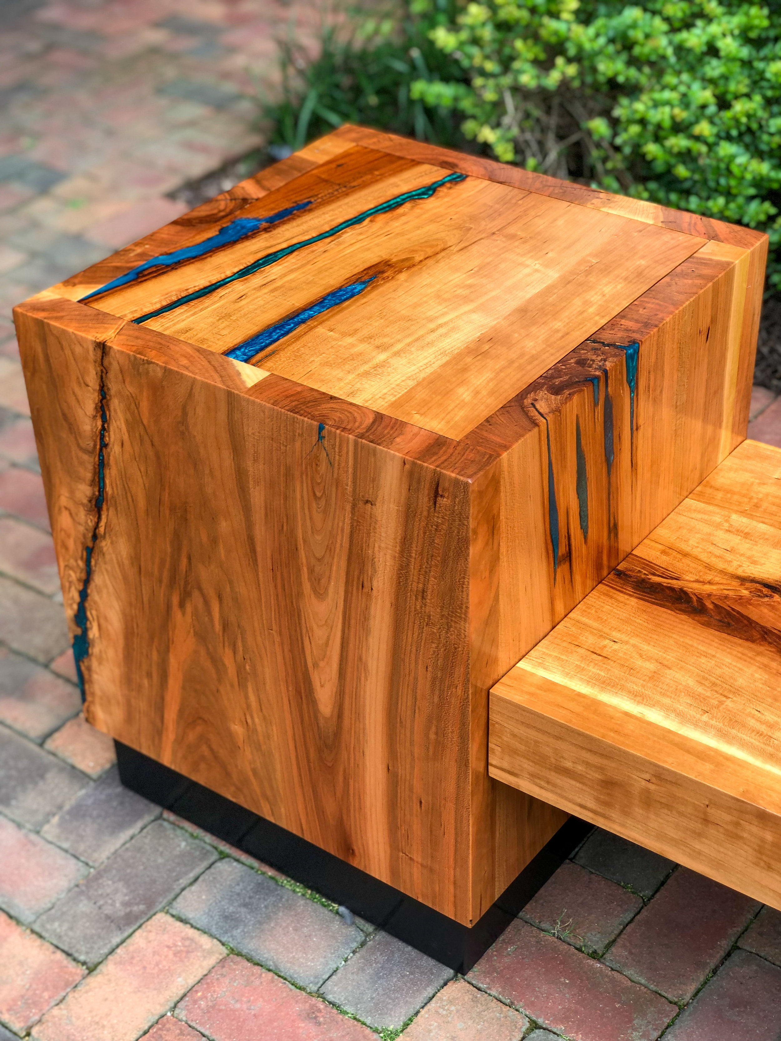 Rocket's Landing Cherry Benches and Tables. Sallie Plumley Studio. Richmond Virginia. One Woman Owned Business. Sally Plumlee