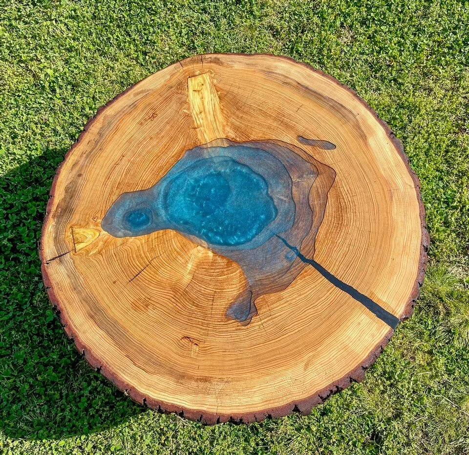 Lake Hutchinson Live Edge Epoxy Coffee Table