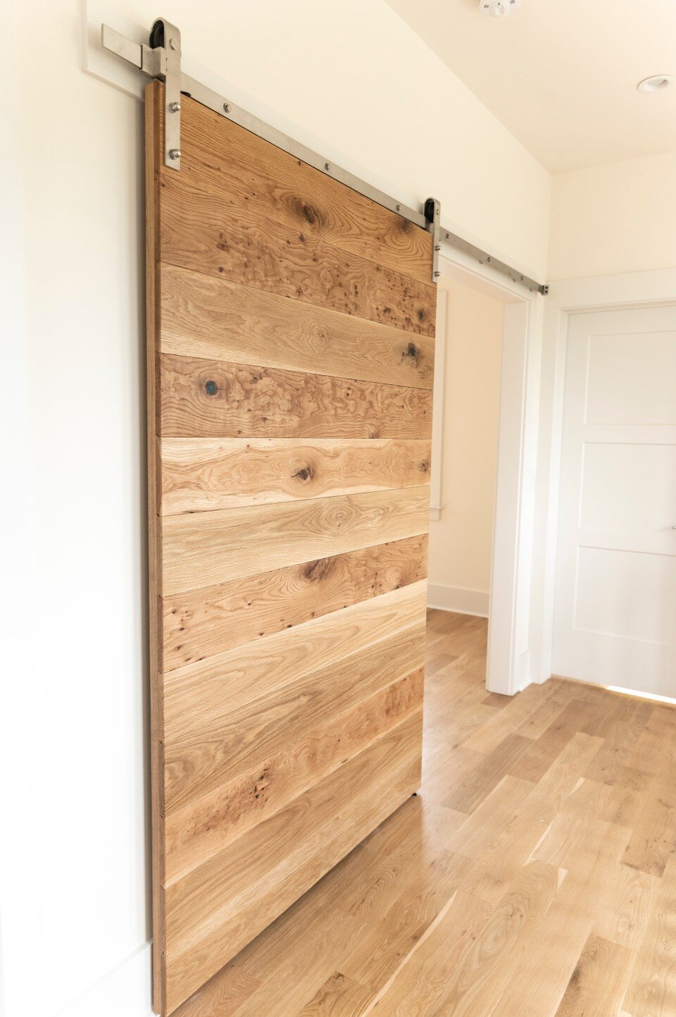 Modern Mixed Oak Barn Door