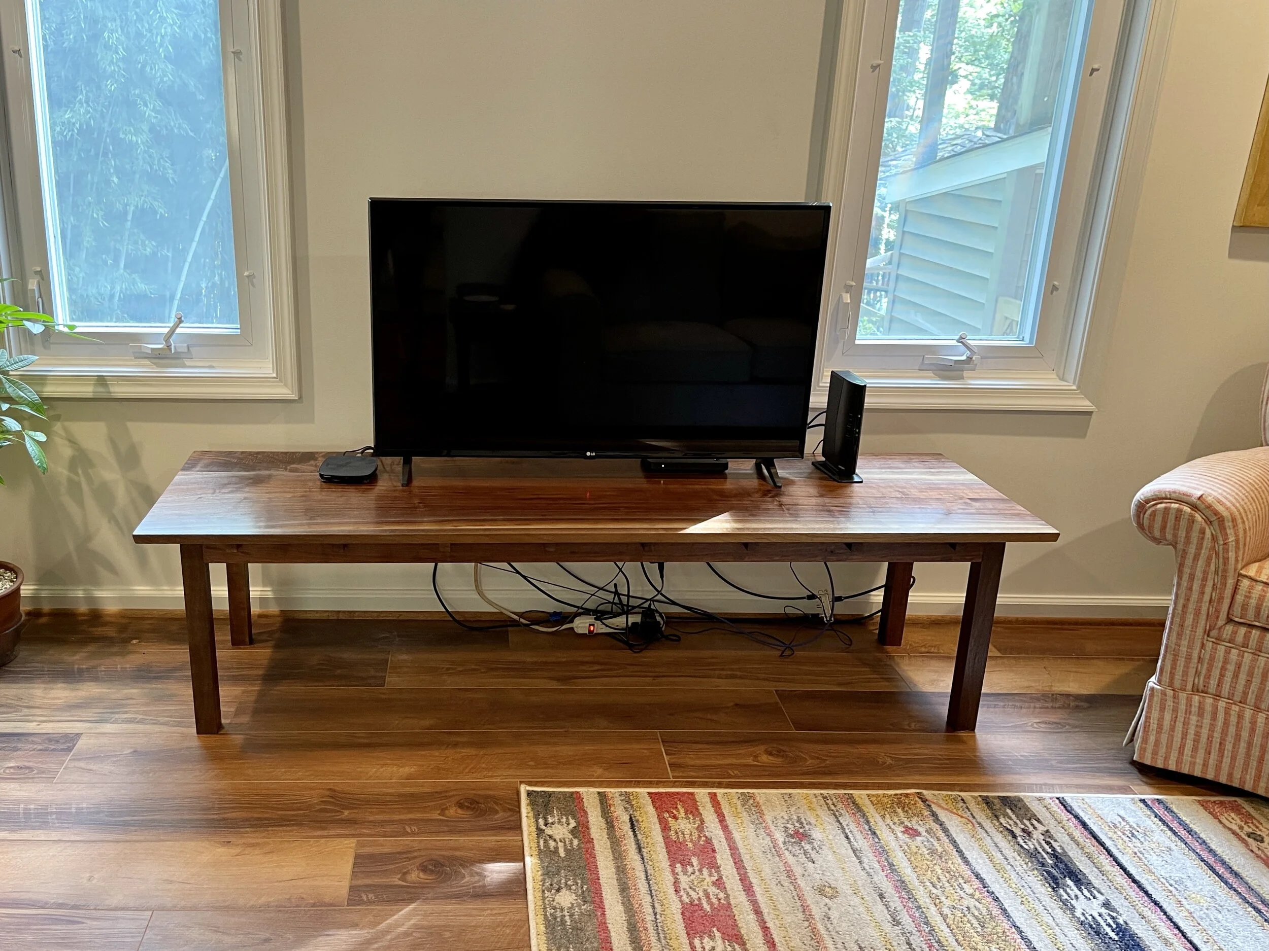 Lifted Walnut Media Table