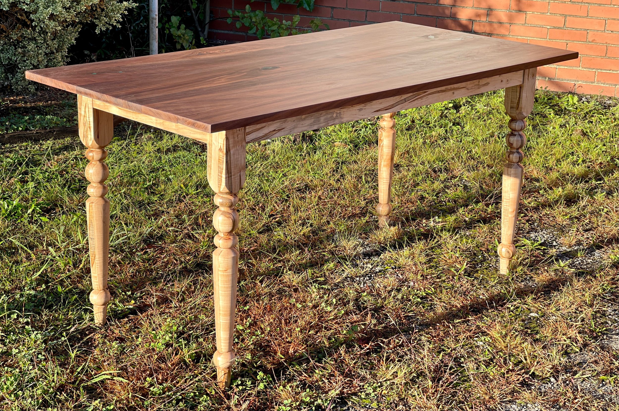 Walnut and Spalted Maple Harvest Table