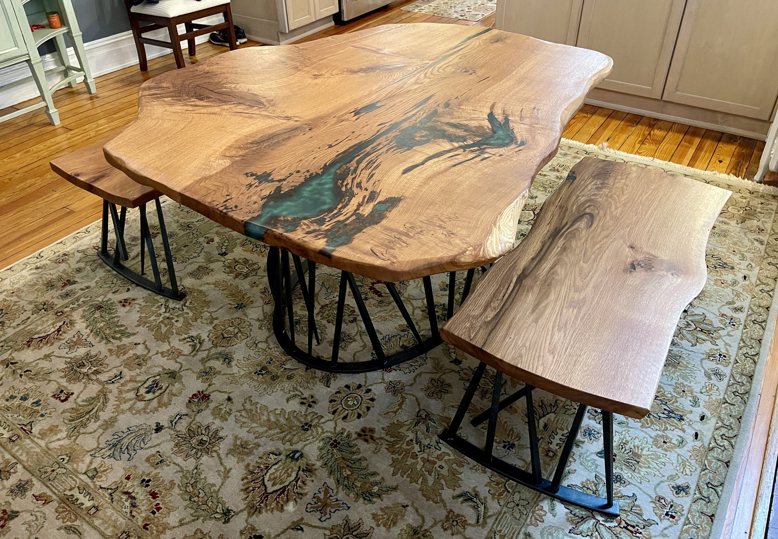 White Oak Table and Benches
