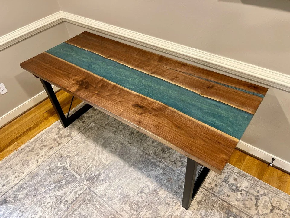 Walnut and Epoxy Desk