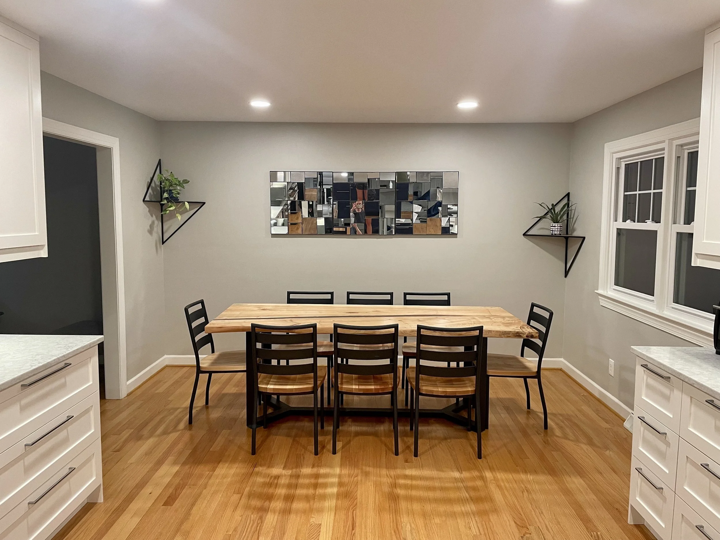 Single Slab Maple Dining Table with Charcoal Epoxy Virginia Beach