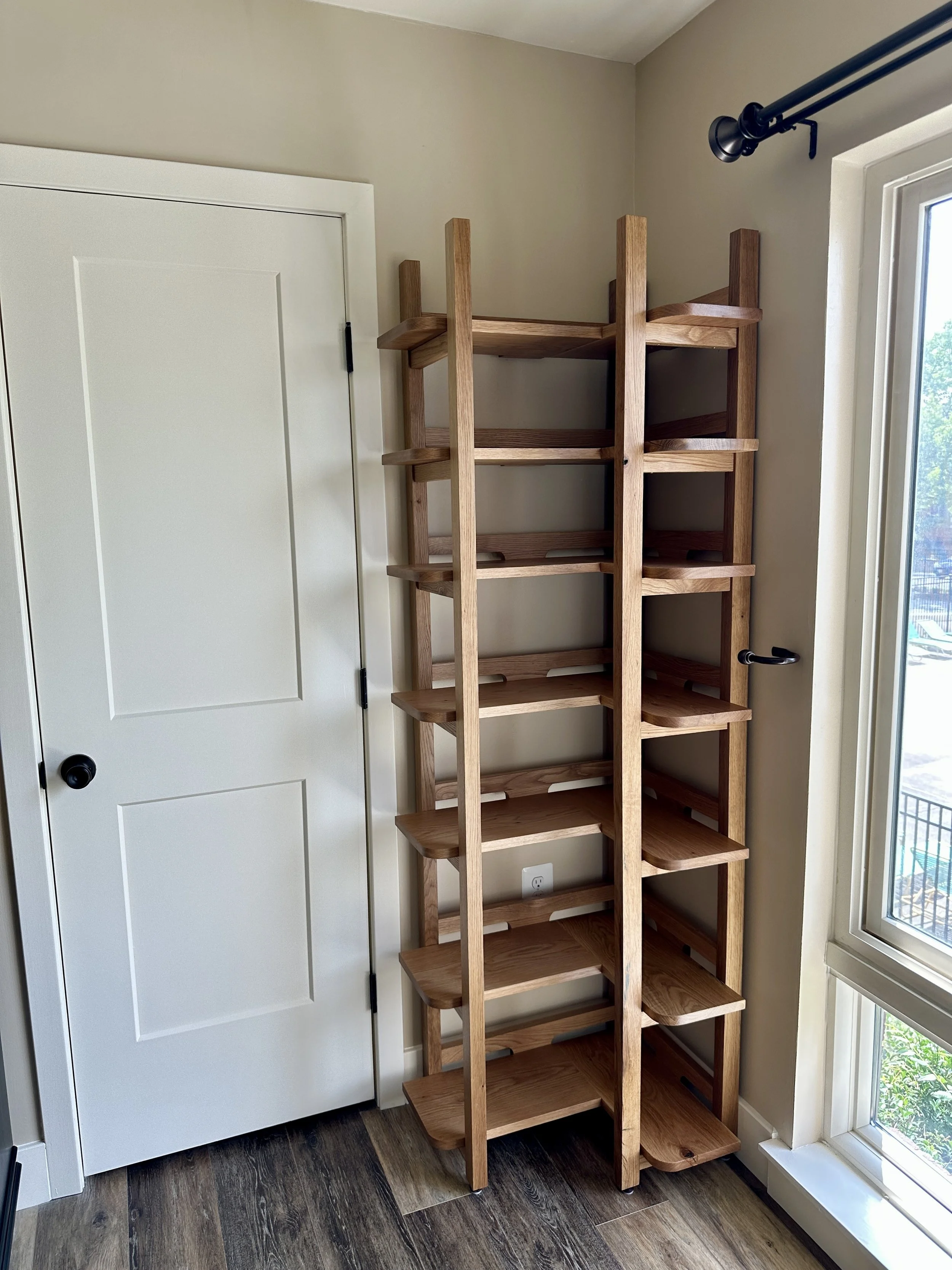 White Oak Corner Bookshelf