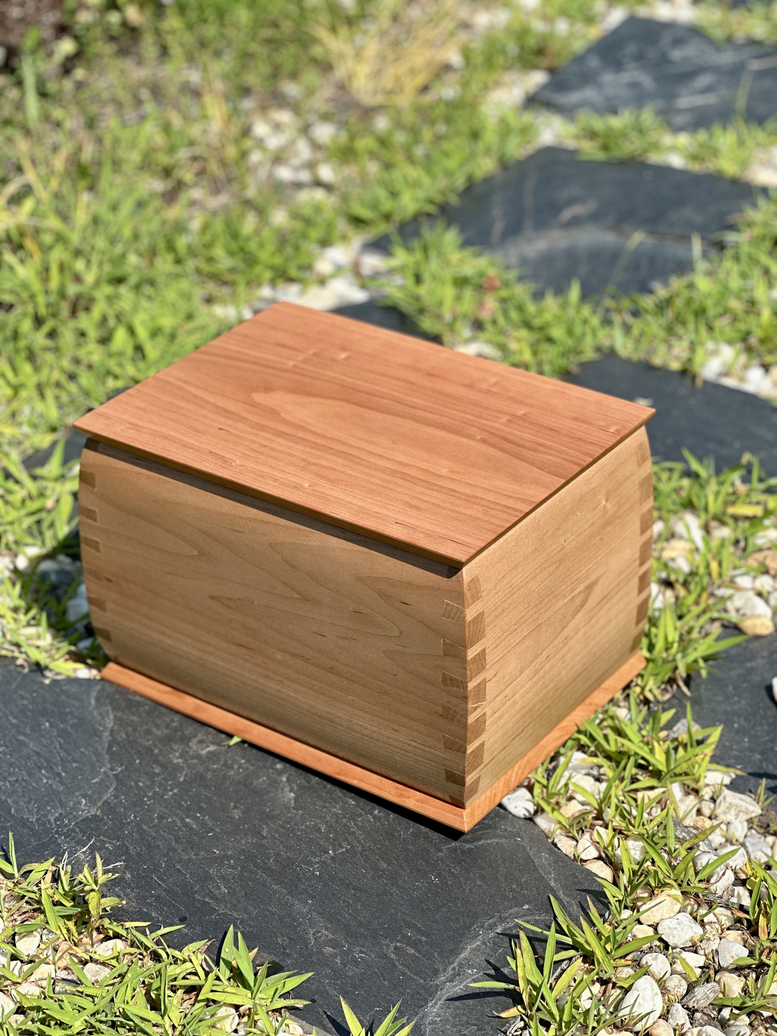 Sallie Plumley Studio Richmond Virginia Maple and Cherry Custom Dovetail Urn