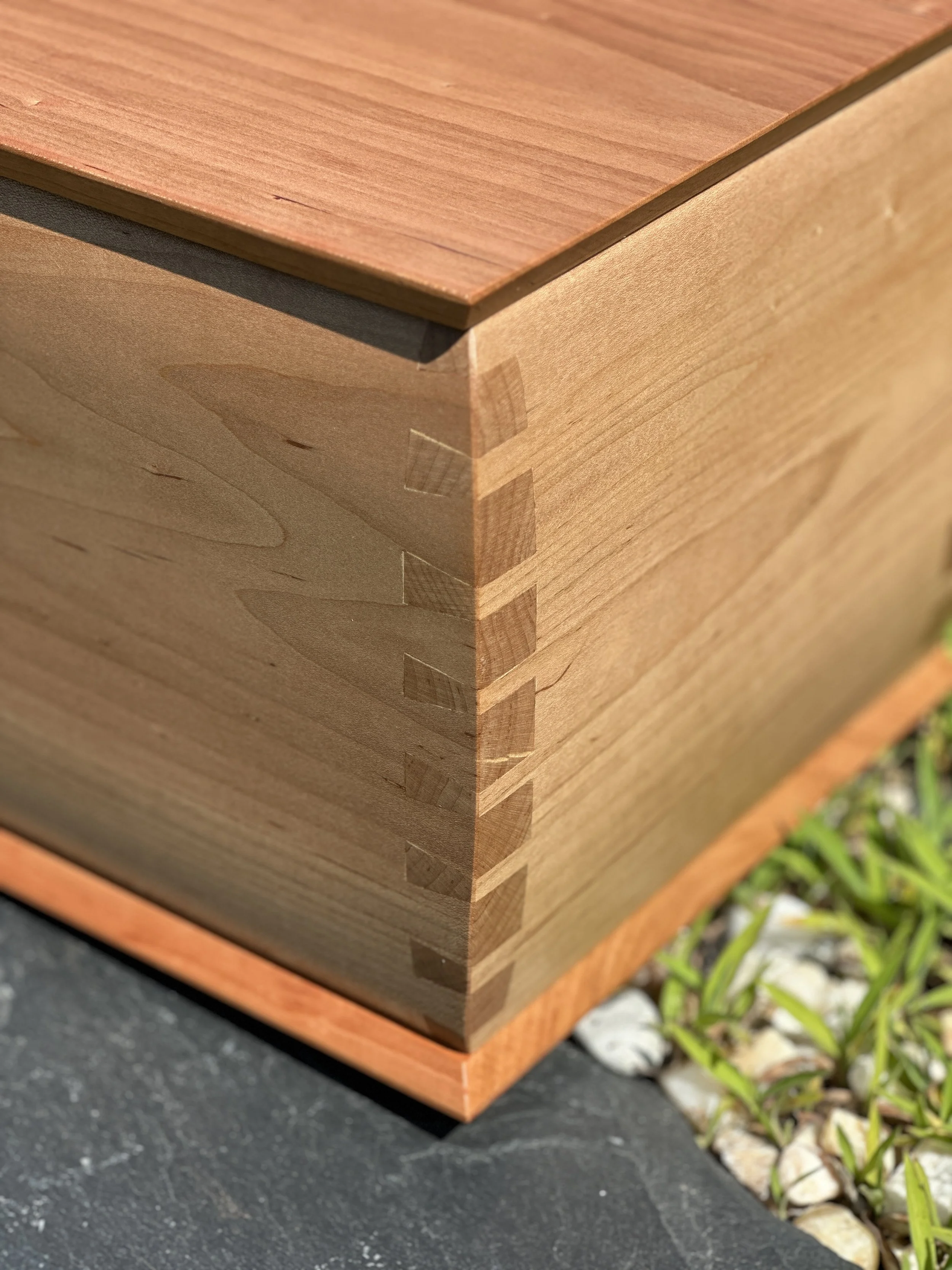 Sallie Plumley Studio Richmond Virginia Maple and Cherry Custom Dovetail Urn