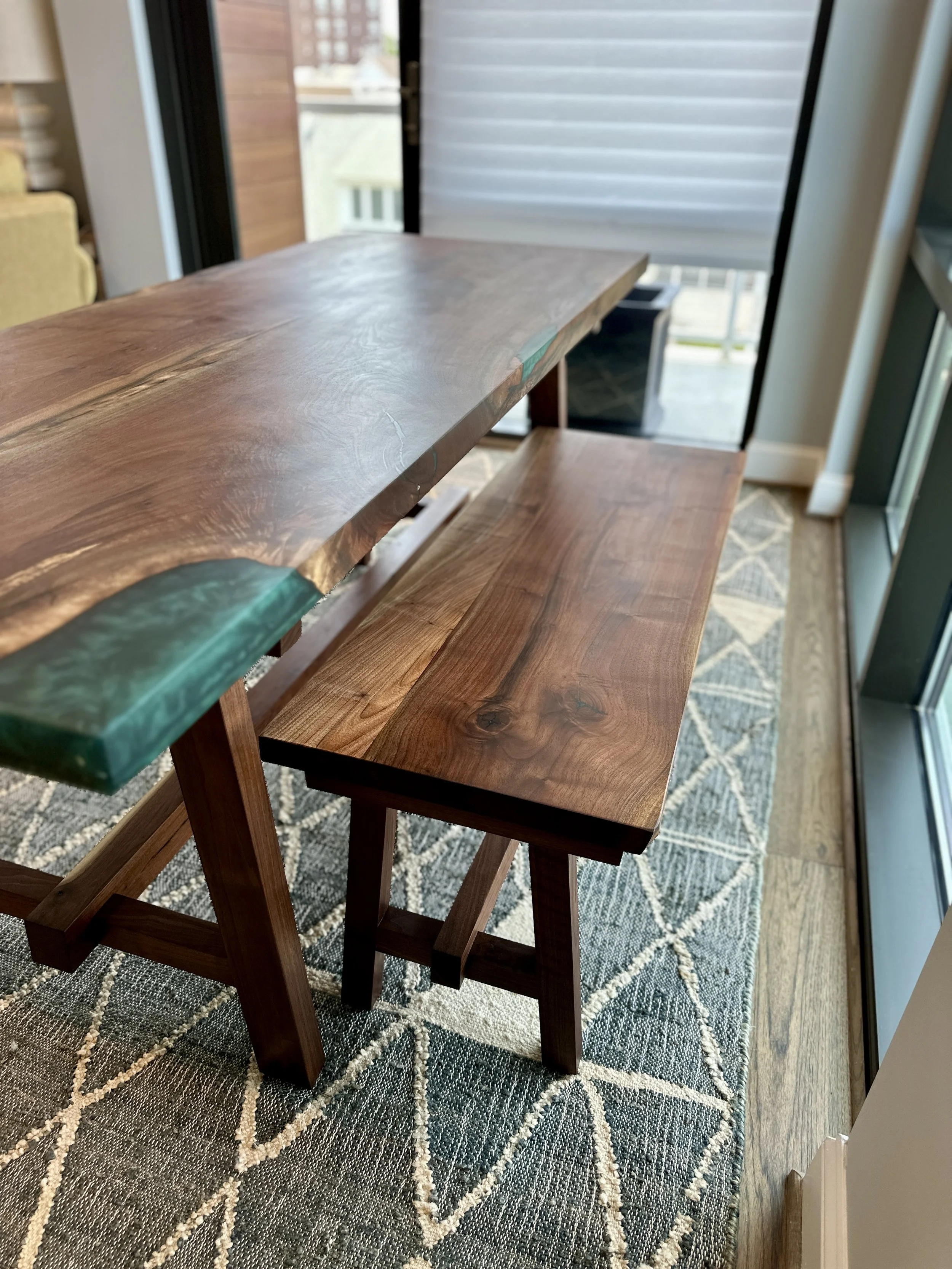Sallie Plumley Studio Virginia Beach dining table and bench custom furniture 12.jpg