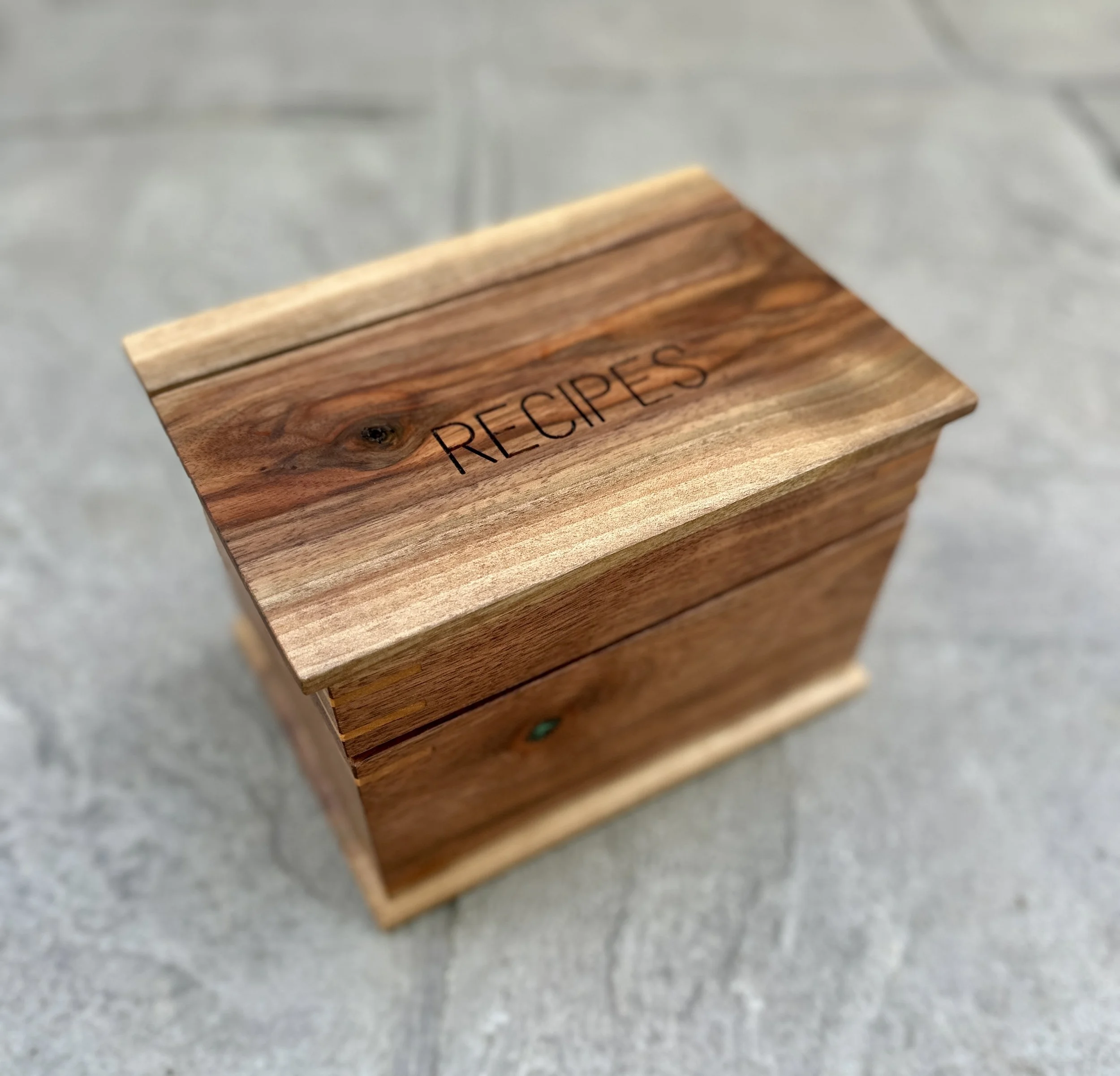 Walnut "Recipes" Box