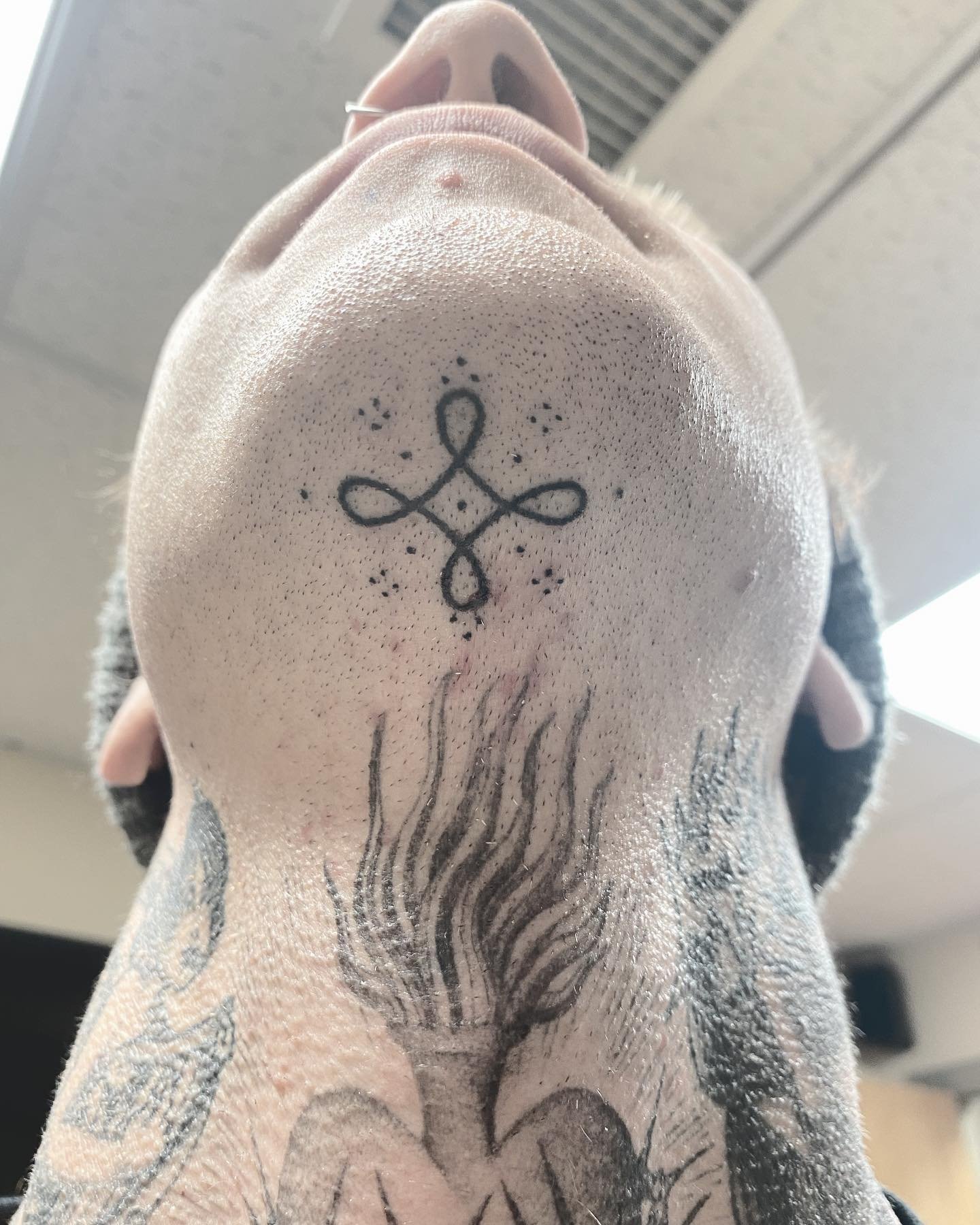 Hand poked protection and prosperity adornment for @noahfourstartattoo thank you!