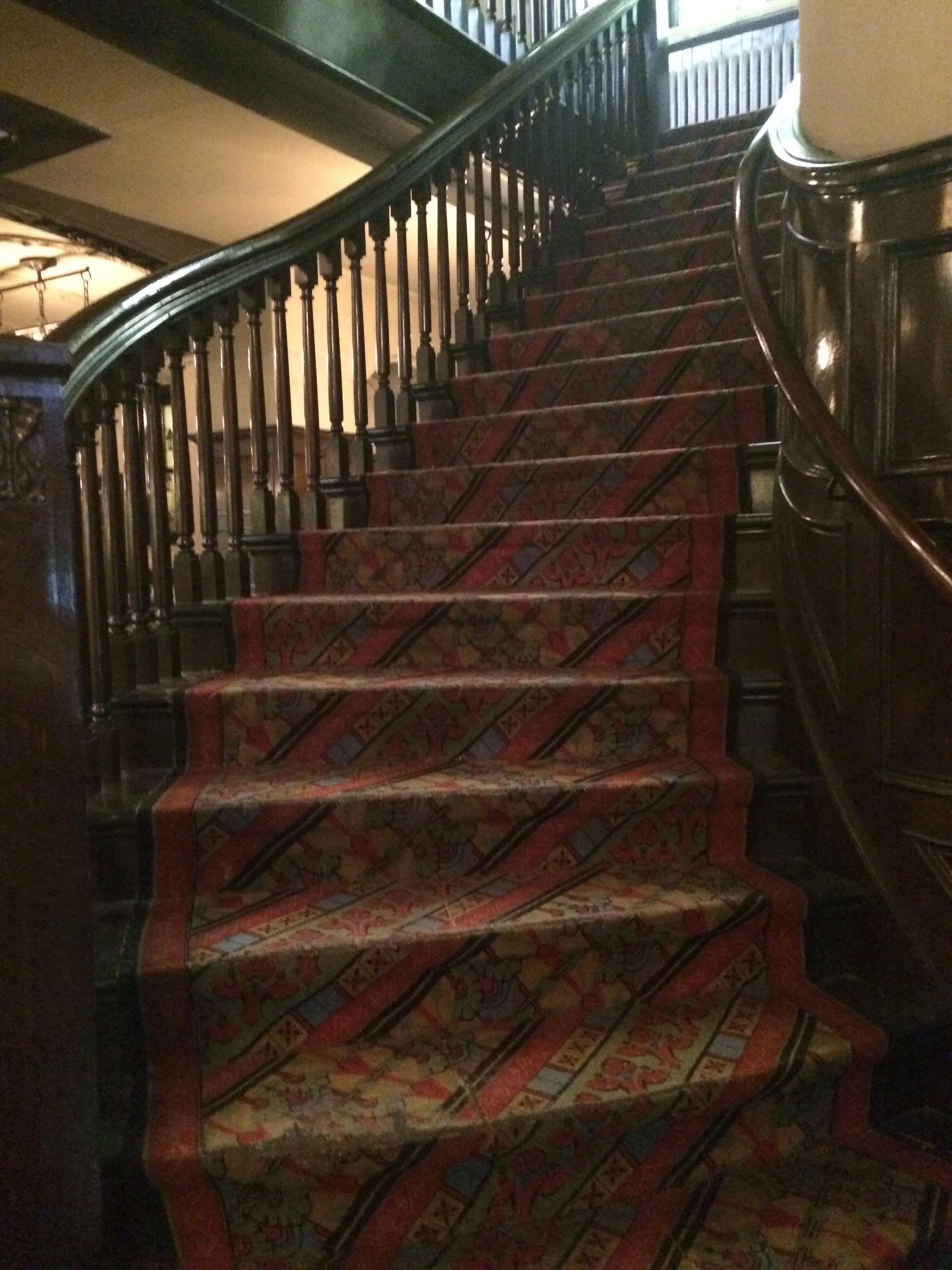 Steps going up to the North side of church. The original carpet is from 1901.