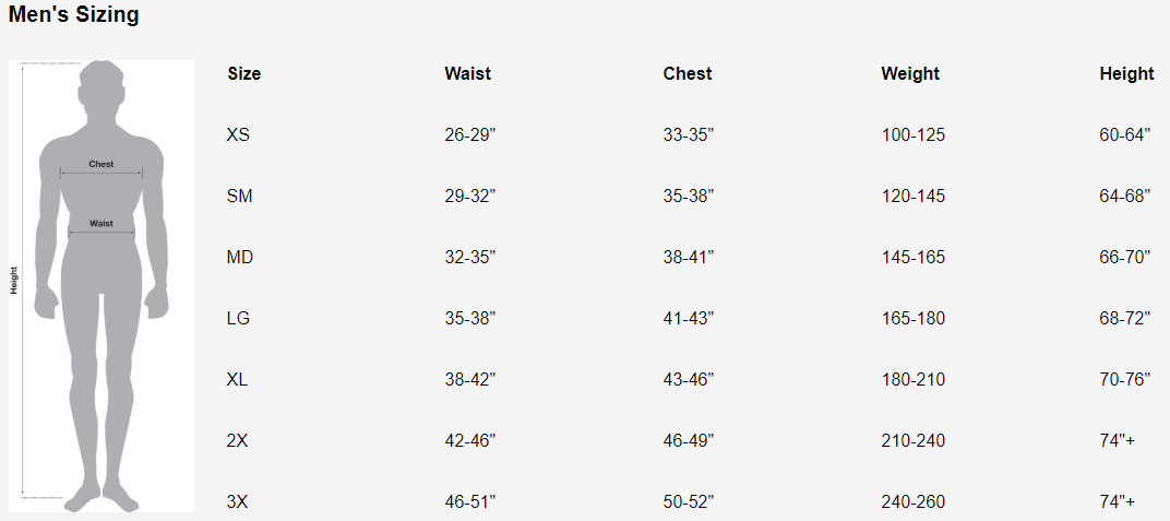 Primal M Sizing.png