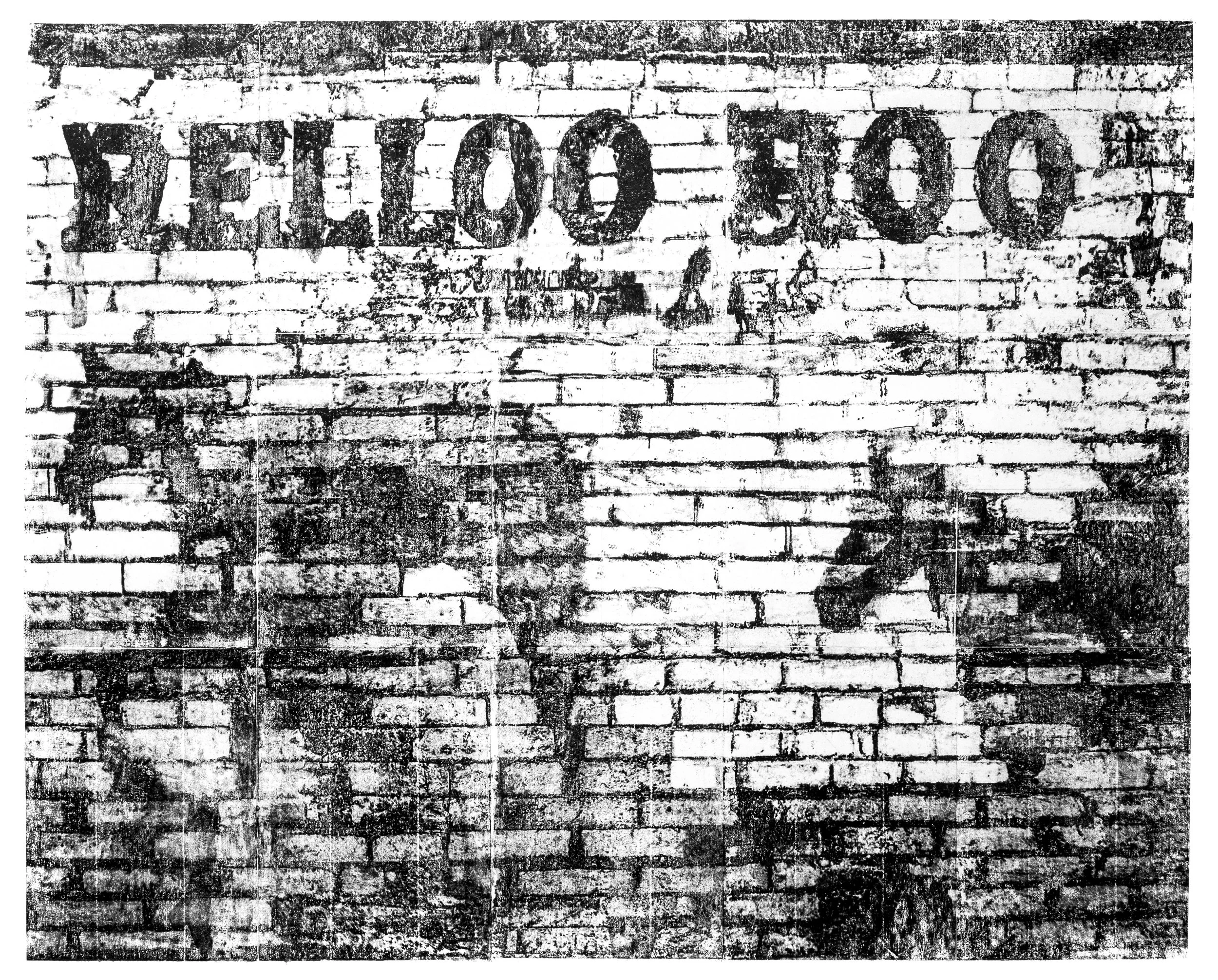  Relloo Roo  Cold Wax Laser Print Transfer  32” x 40” 