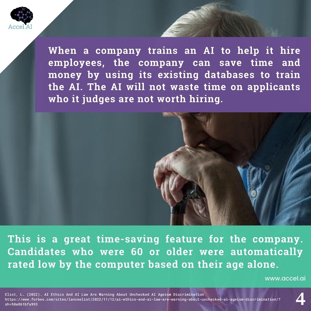 Using existing databases, the AI will not waste time on applicants who it judges are not worth hiring and these types of applicants may include workers over the age of 60. #EthicalAI #AIresearch #AI