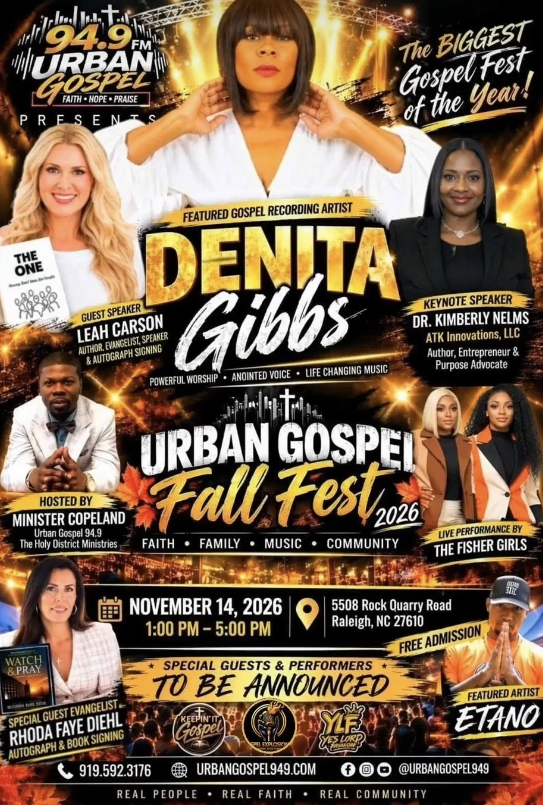 Denita Gibbs Ministries will be at the 2026 Urban Gospel Fall Fest in Raleigh, NC -11/14/26!