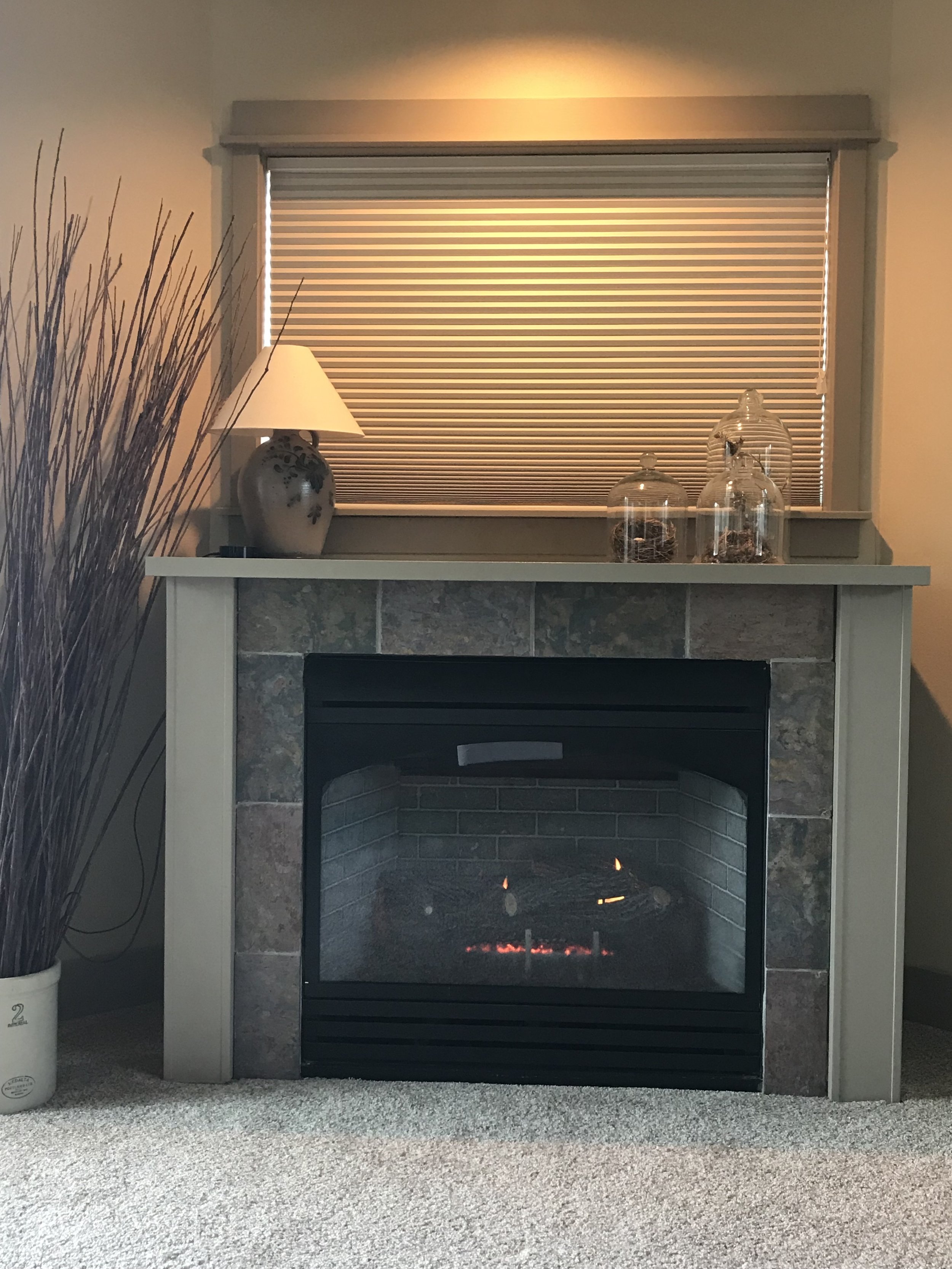 cozy fireplace in room