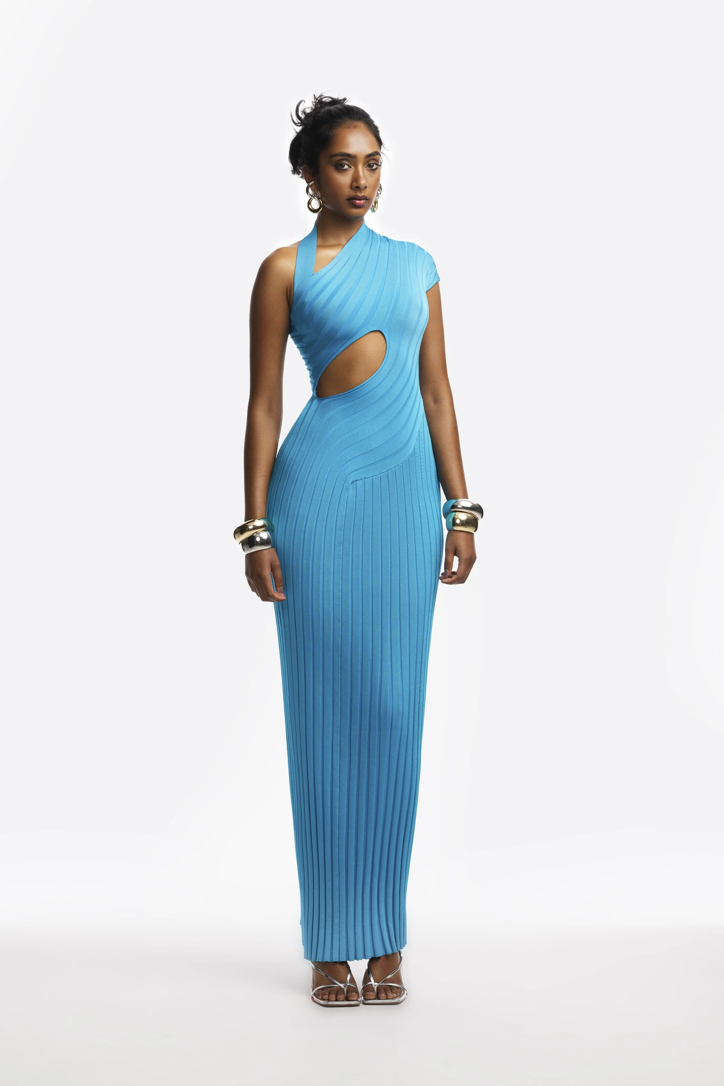 CLARISE KNIT DRESS- Azure Blue (Front).jpg