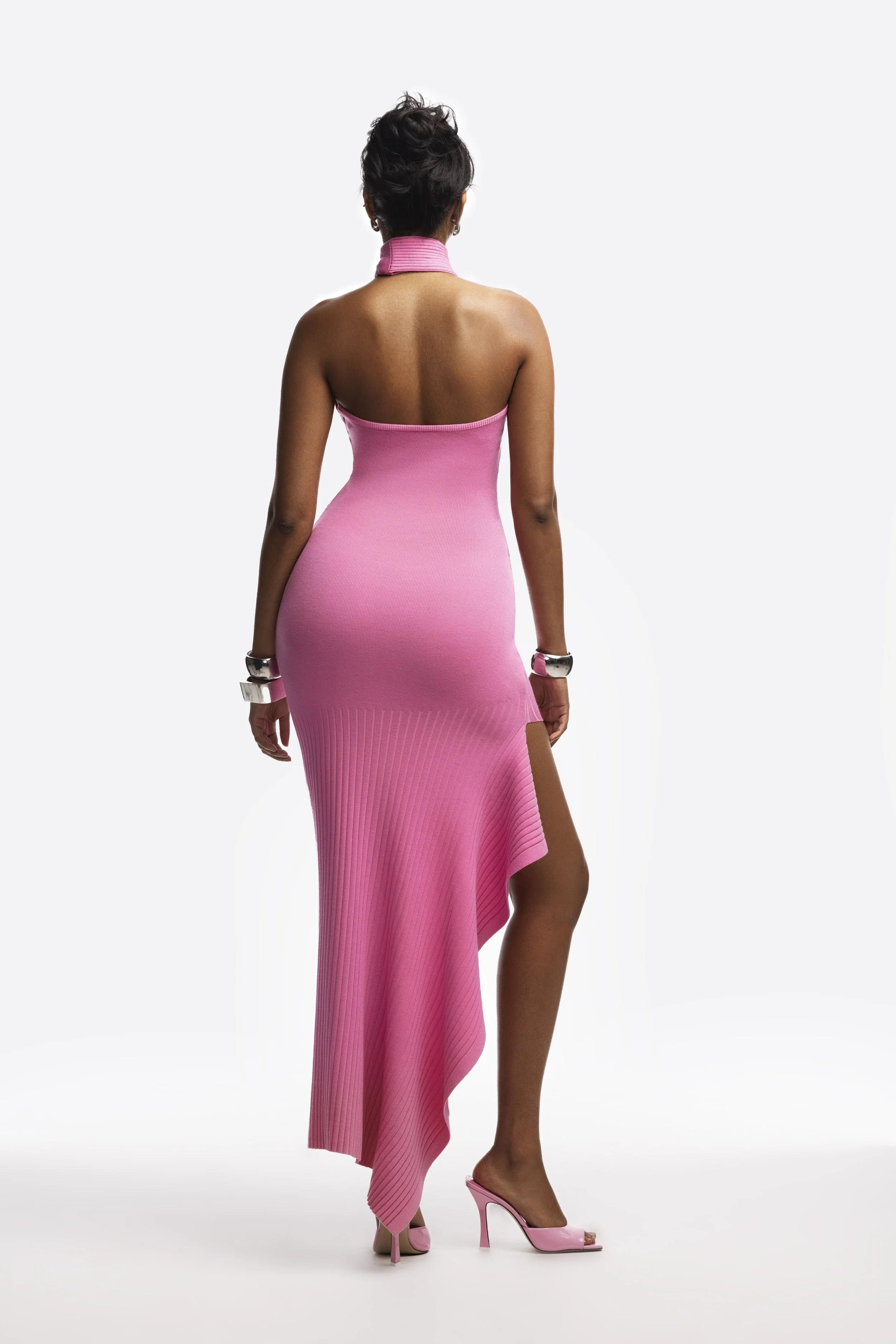 SOFIA KNIT DRESS- Bubble Gum Pink (Back).jpg