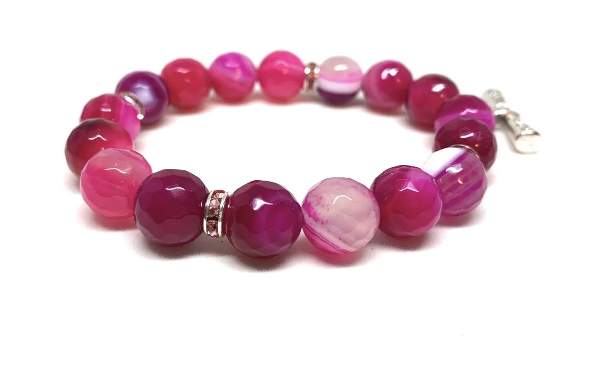 Pink Banded Agate Bracelet 