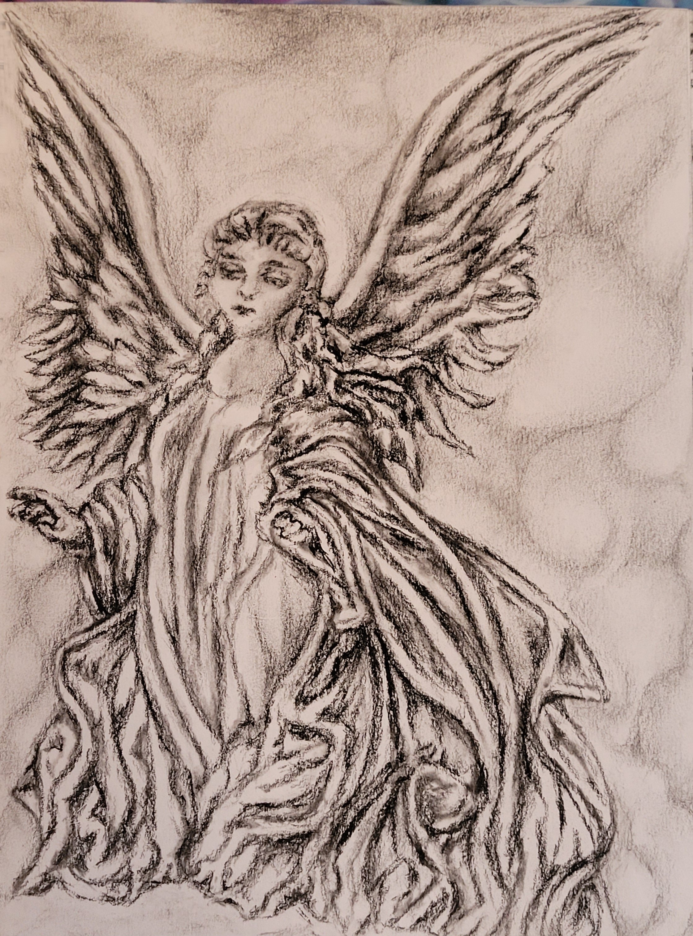 Archangel Guardian angel Drawing, angel, monochrome, head, fictional  Character png | PNGWing