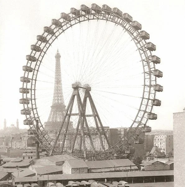 Some art historians have speculated that this view of the Eiffel Tower with the Grande Roue de Paris might have been an influence in the dynamic design of Tatlin’s Tower